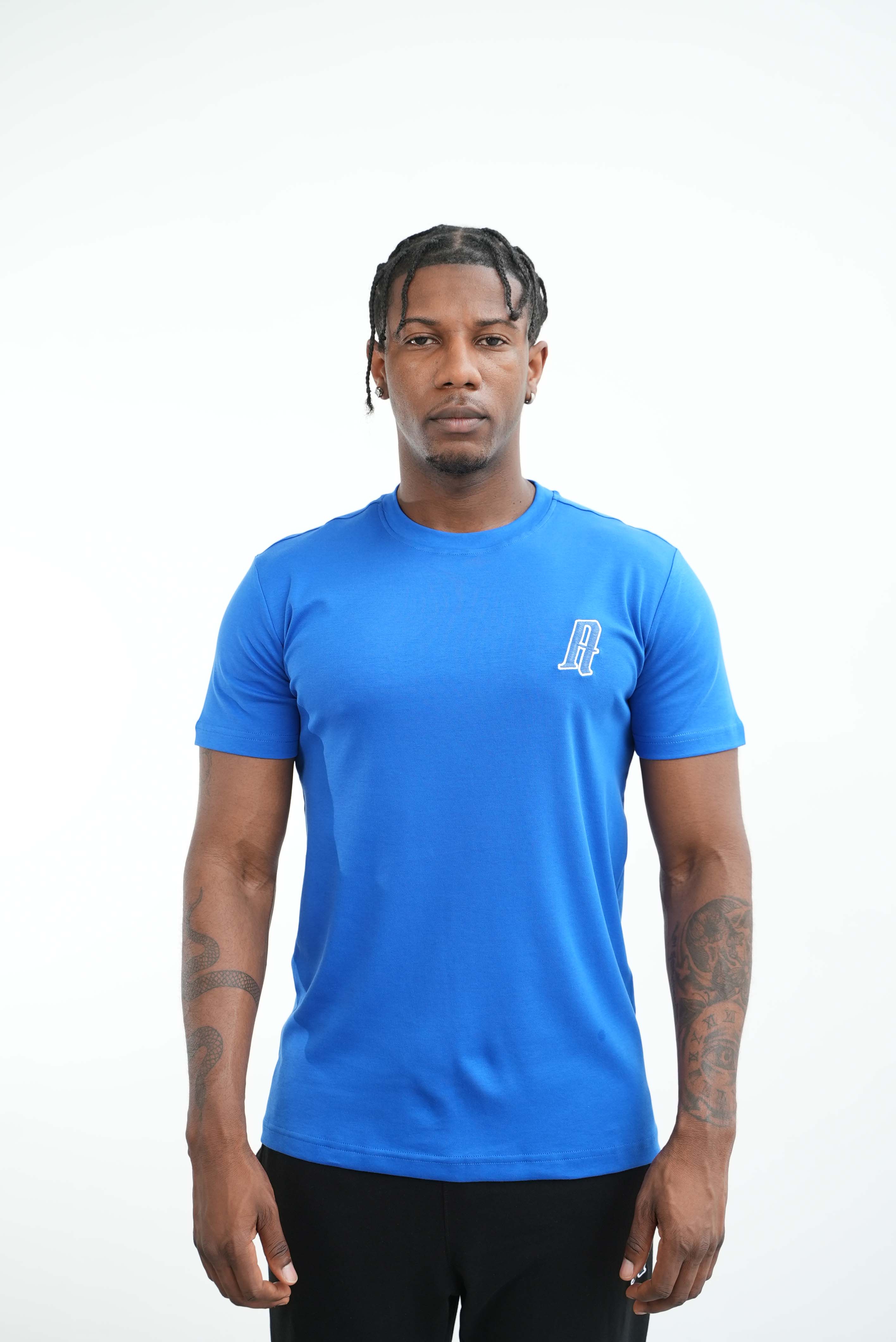 Amico embroidery luxury Tee Blue