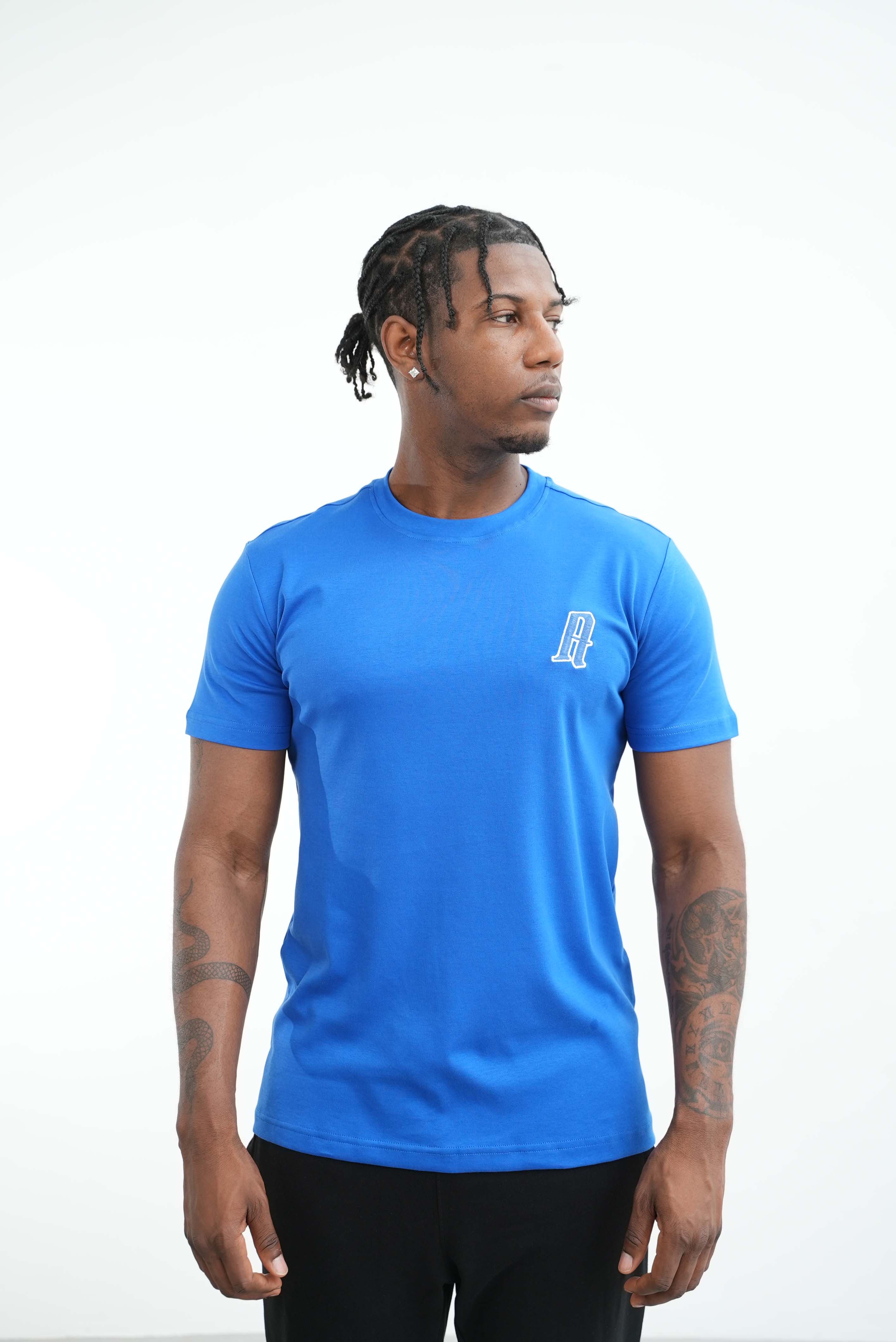 Amico embroidery luxury Tee Blue