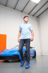 BABY BLUE SKULL BADGE TEE