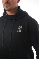 Black Embroidered “A” Hoodie