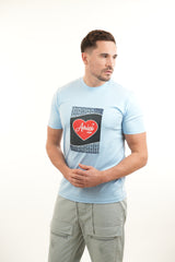 Amico Baby Blue Red Heart Tee