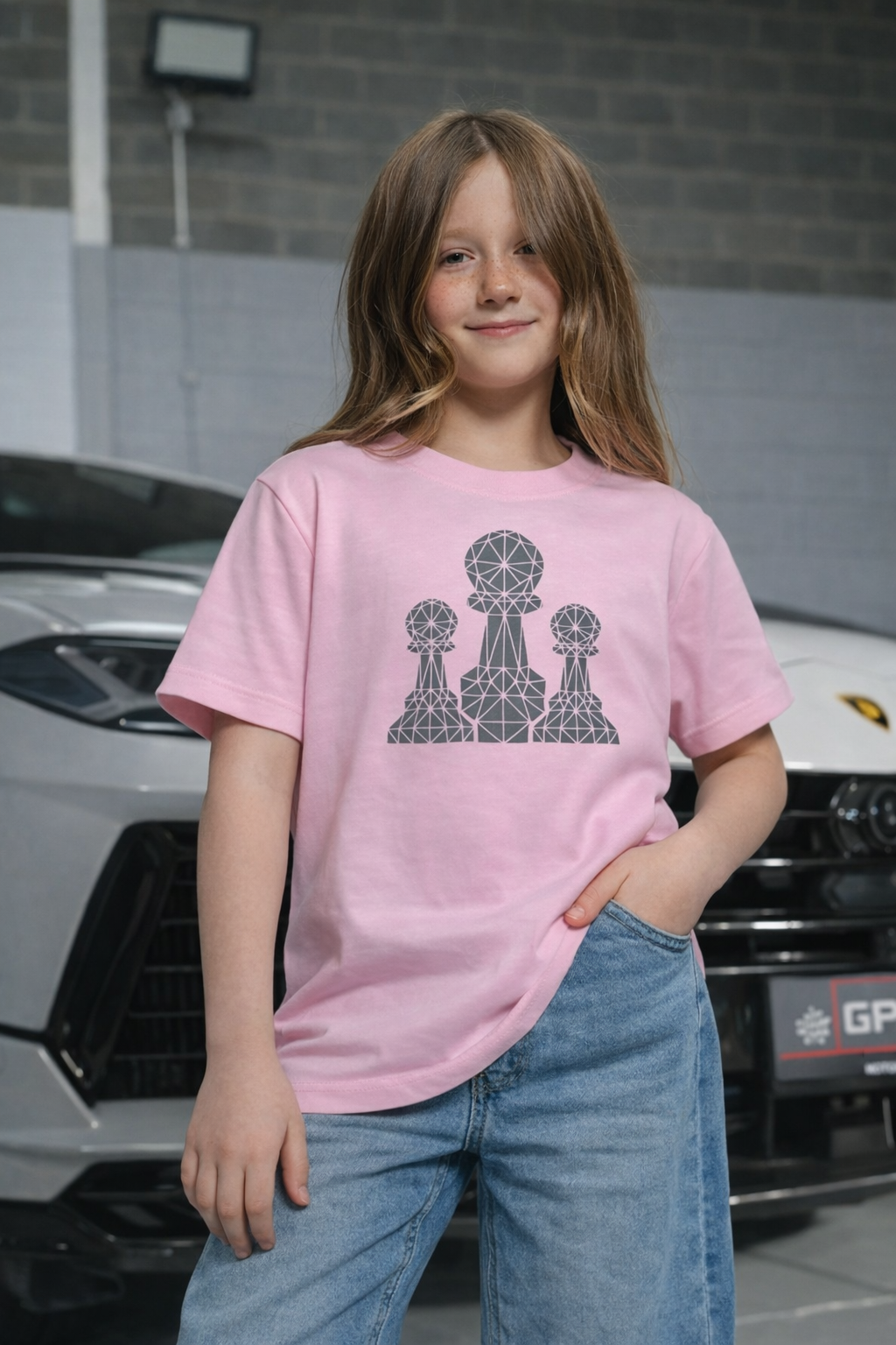 Amico Jr Pink King Pawn Tee