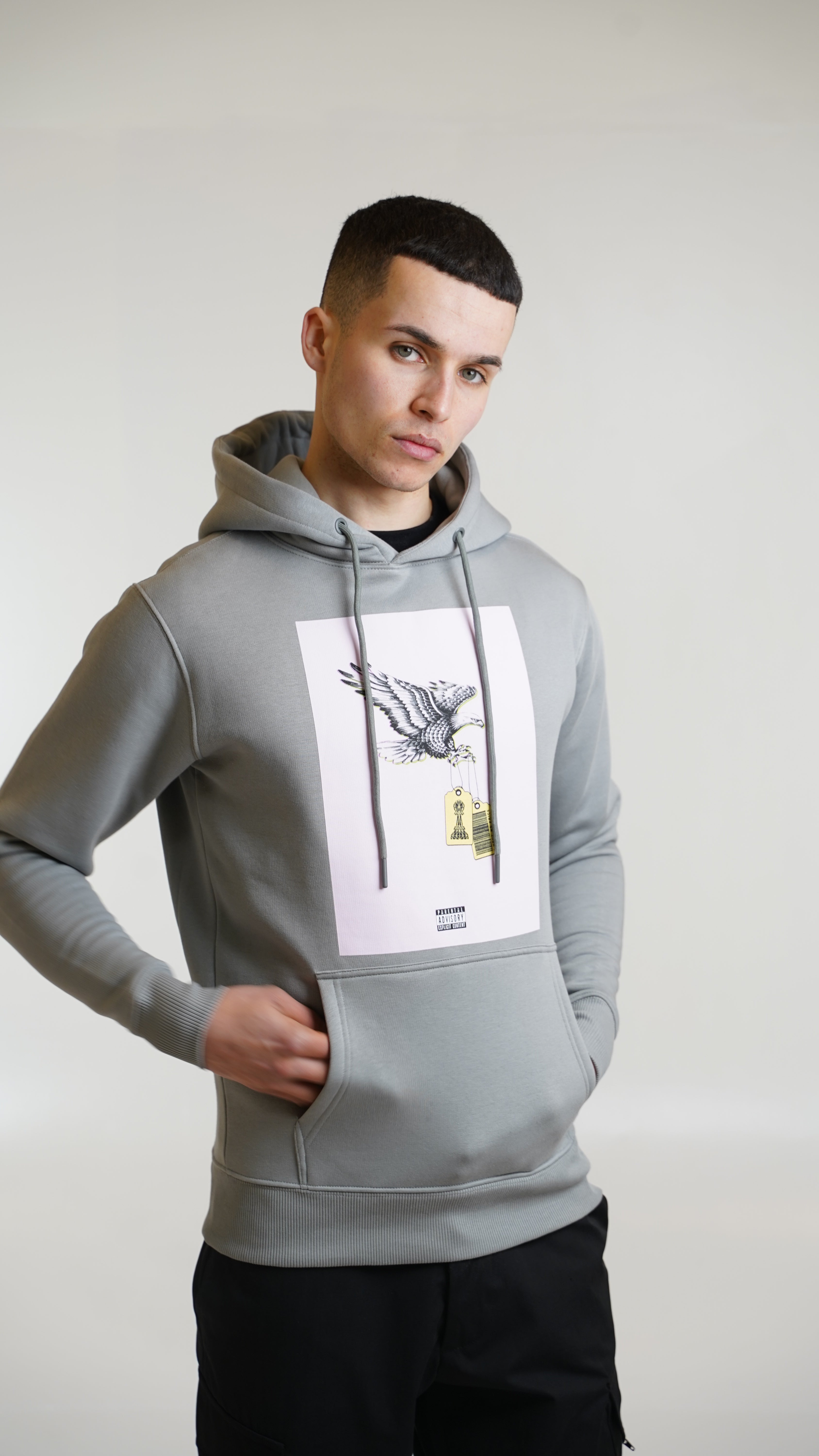 Men's Amico Eagle Grey Hoodie