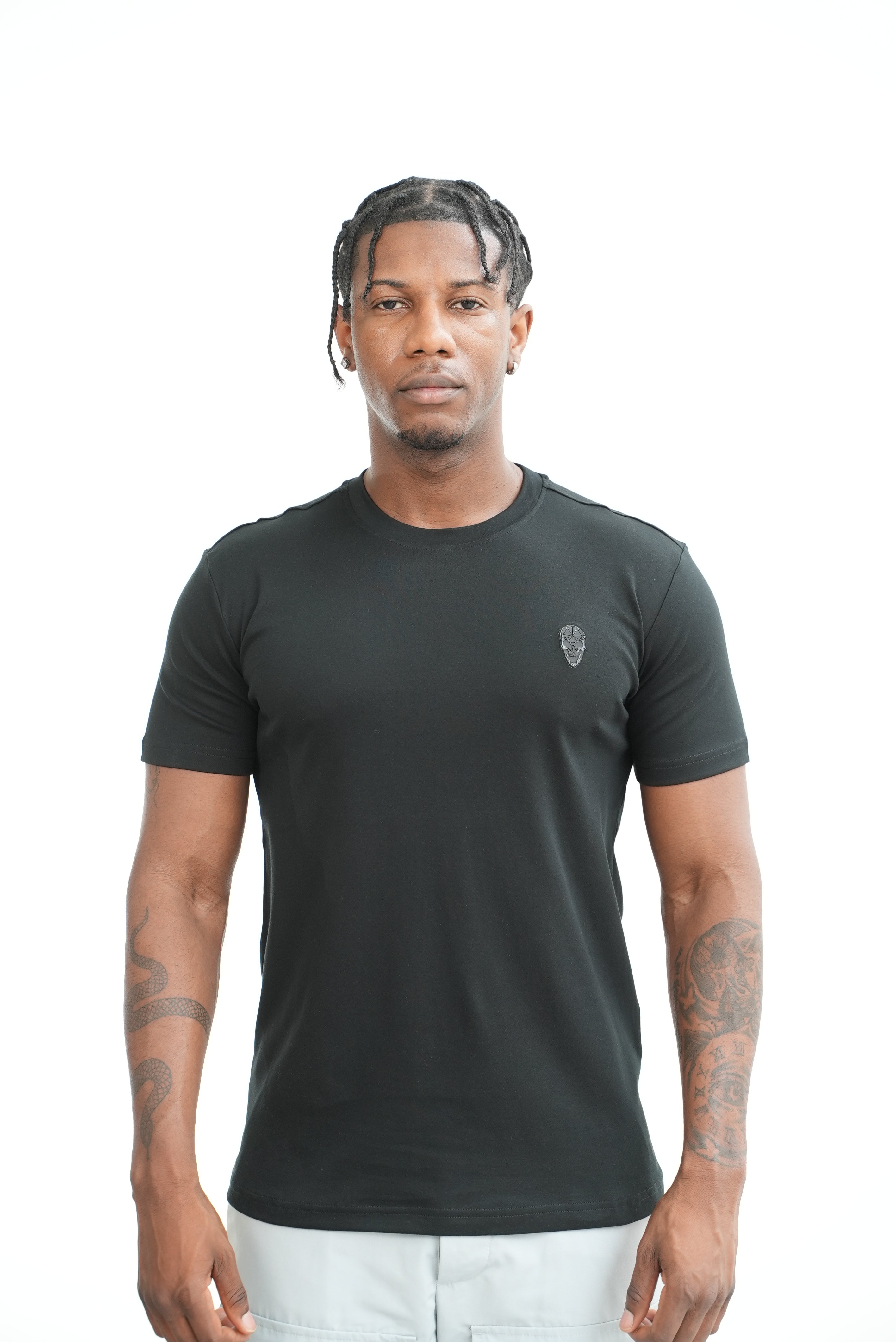 Men's Amico Skull Badge Black T-Shirt