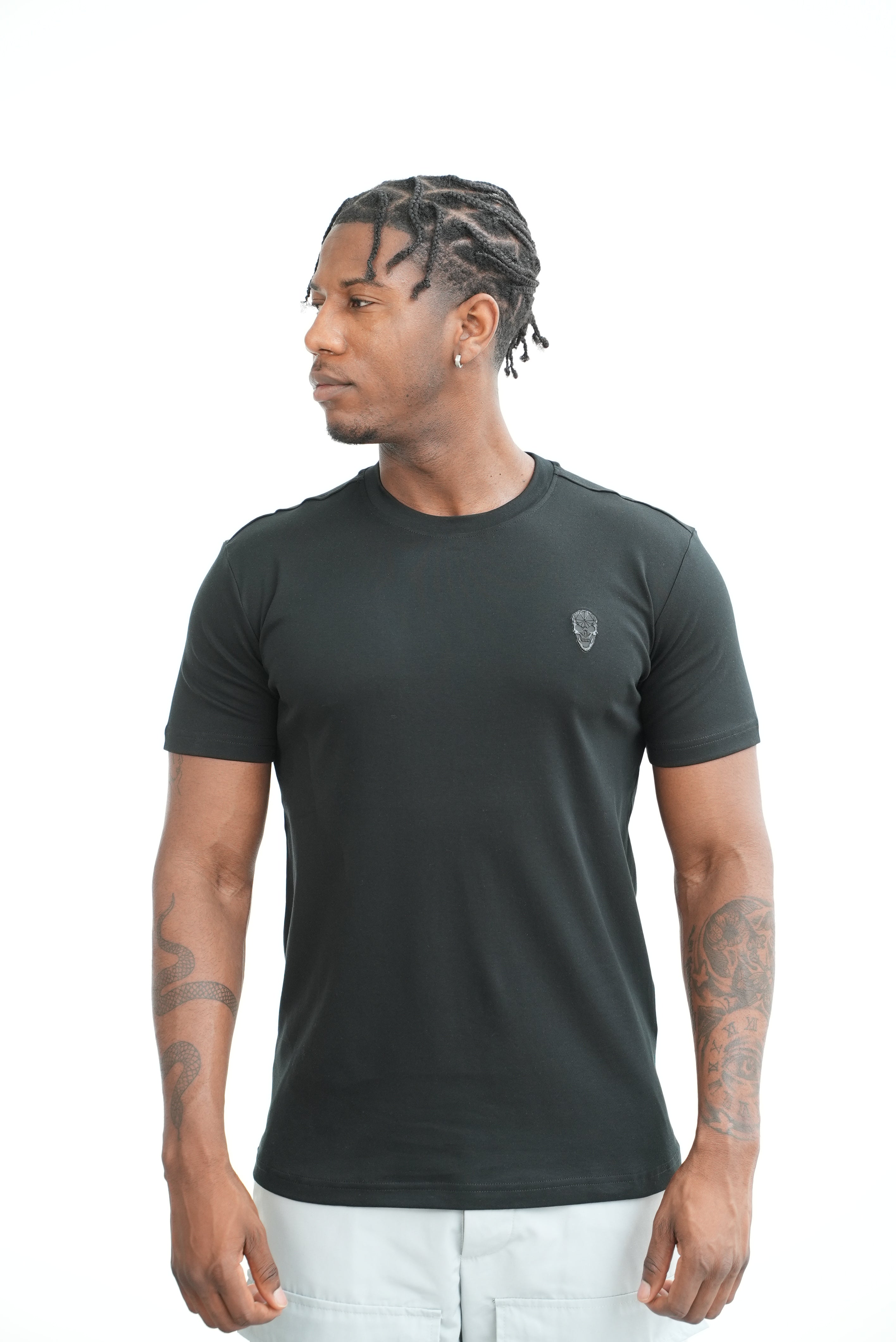 Men's Amico Skull Badge Black T-Shirt