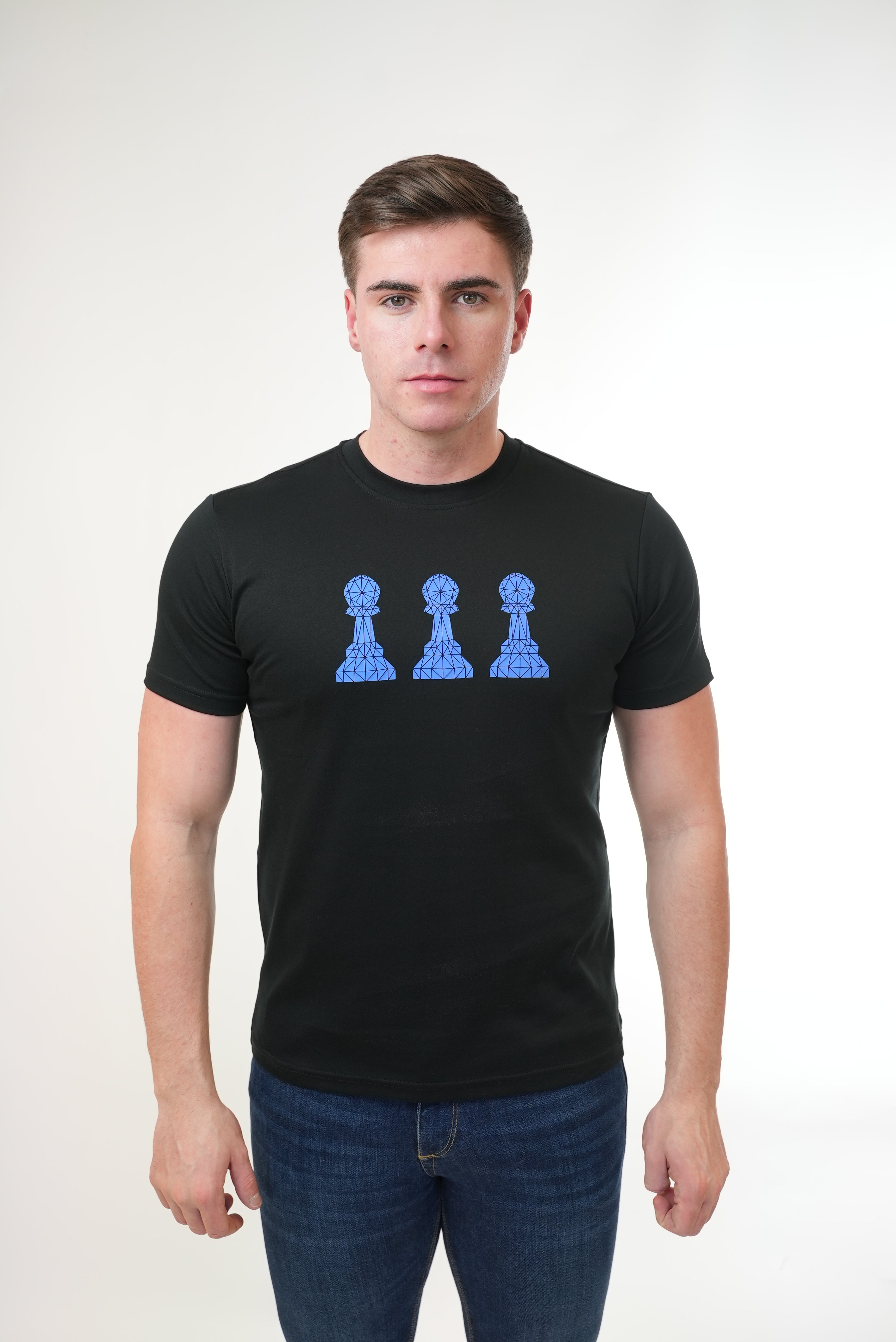 Men's Amico Tri Pawn Blue Black T-Shirt