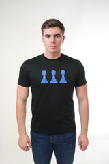 Men's Amico Tri Pawn Blue Black T-Shirt