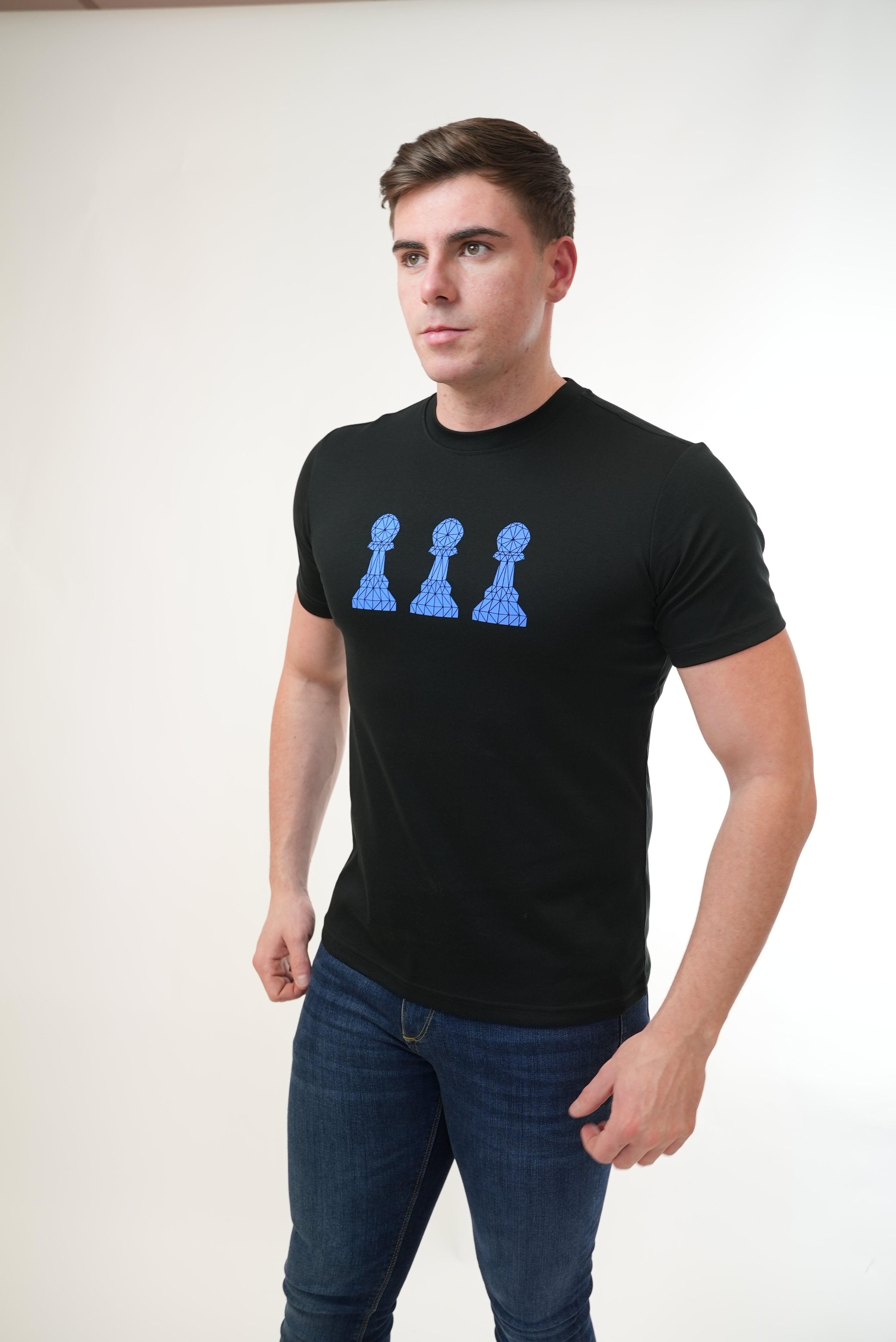 Men's Amico Tri Pawn Blue Black T-Shirt