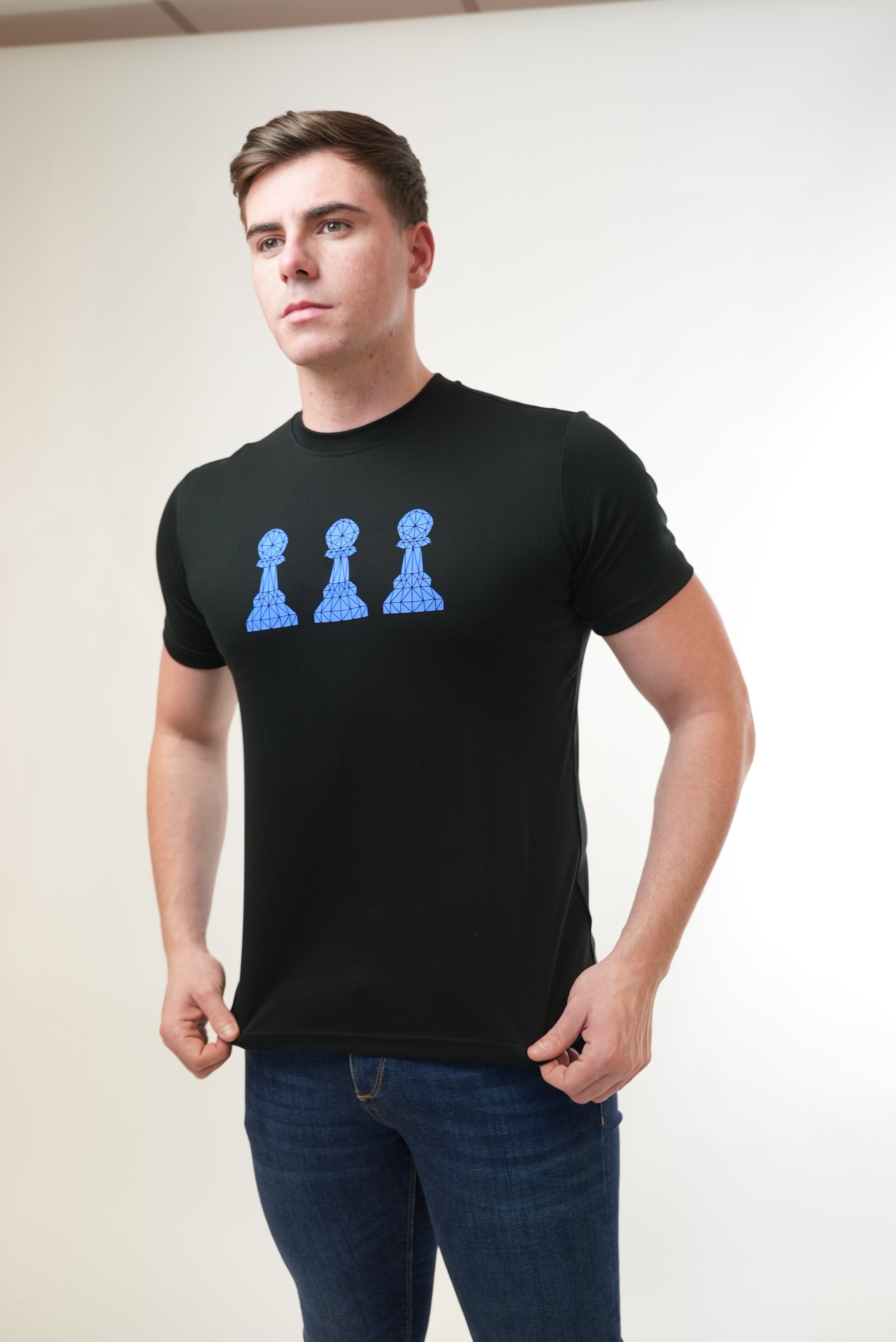 Men's Amico Tri Pawn Blue Black T-Shirt