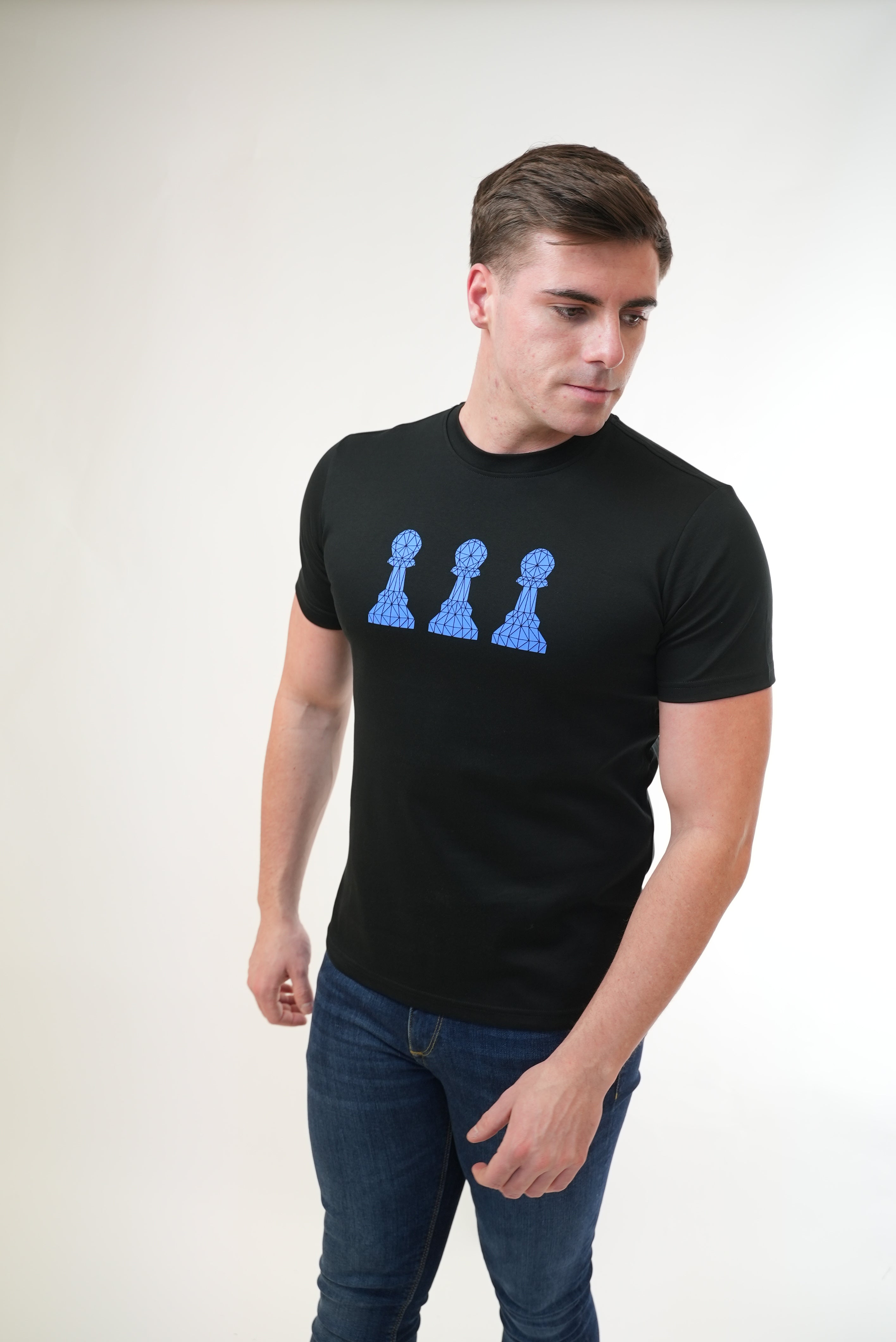 Men's Amico Tri Pawn Blue Black T-Shirt