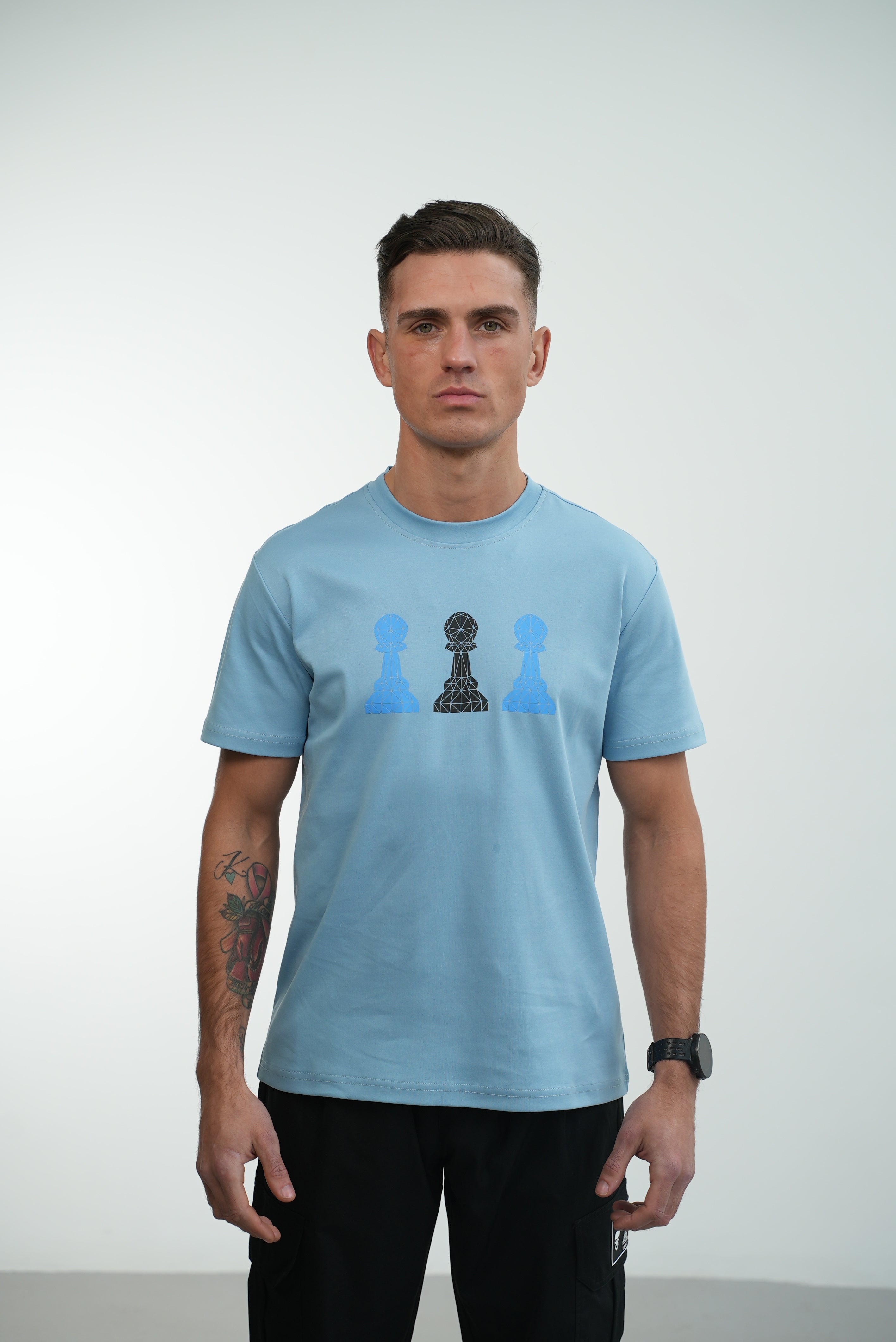 Amico Tri-Pawn Baby Blue             Blue/Black Tee