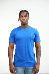 Men's Amico Skull Badge Blue T-Shirt