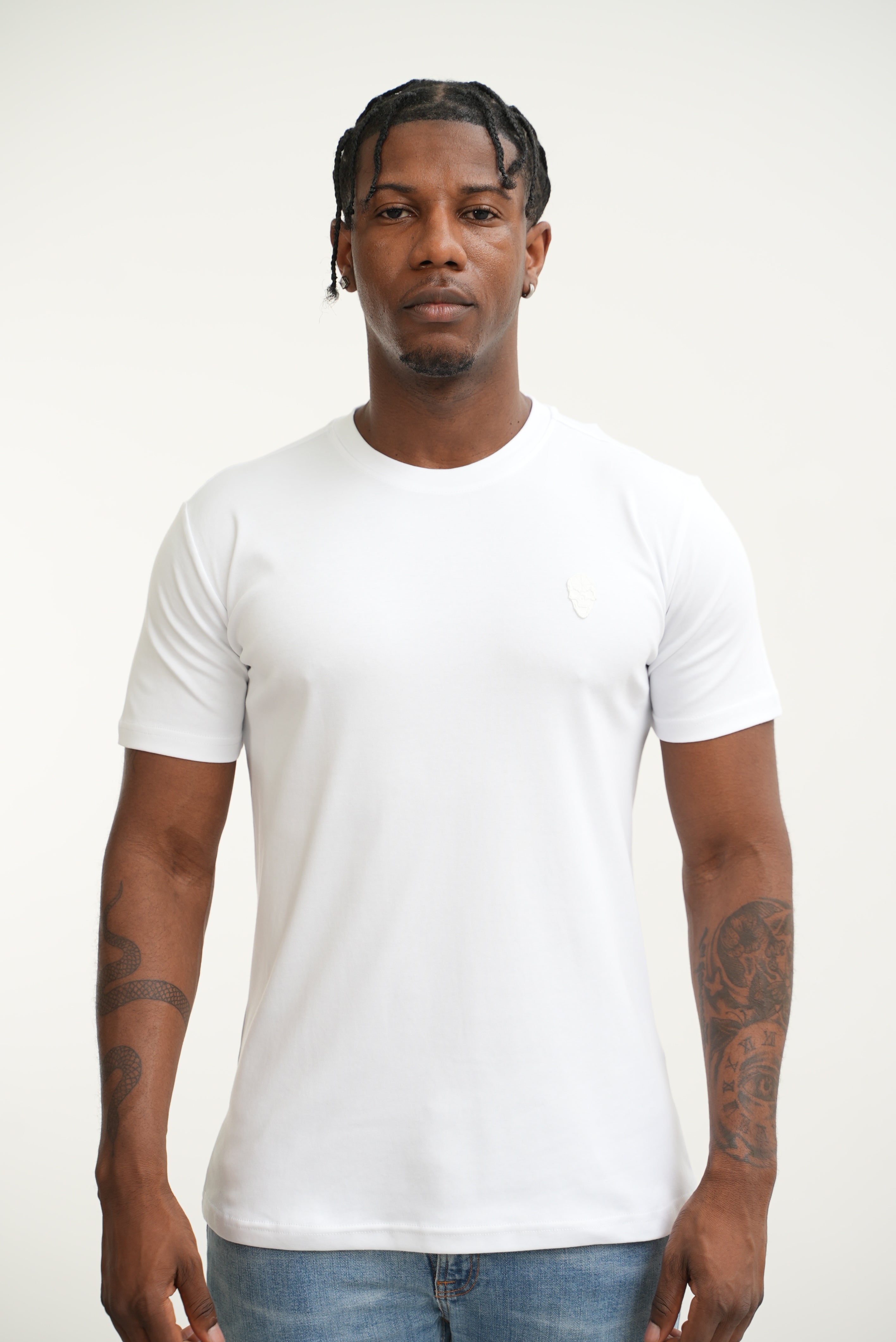 Men's Amico Skull Badge White T-Shirt