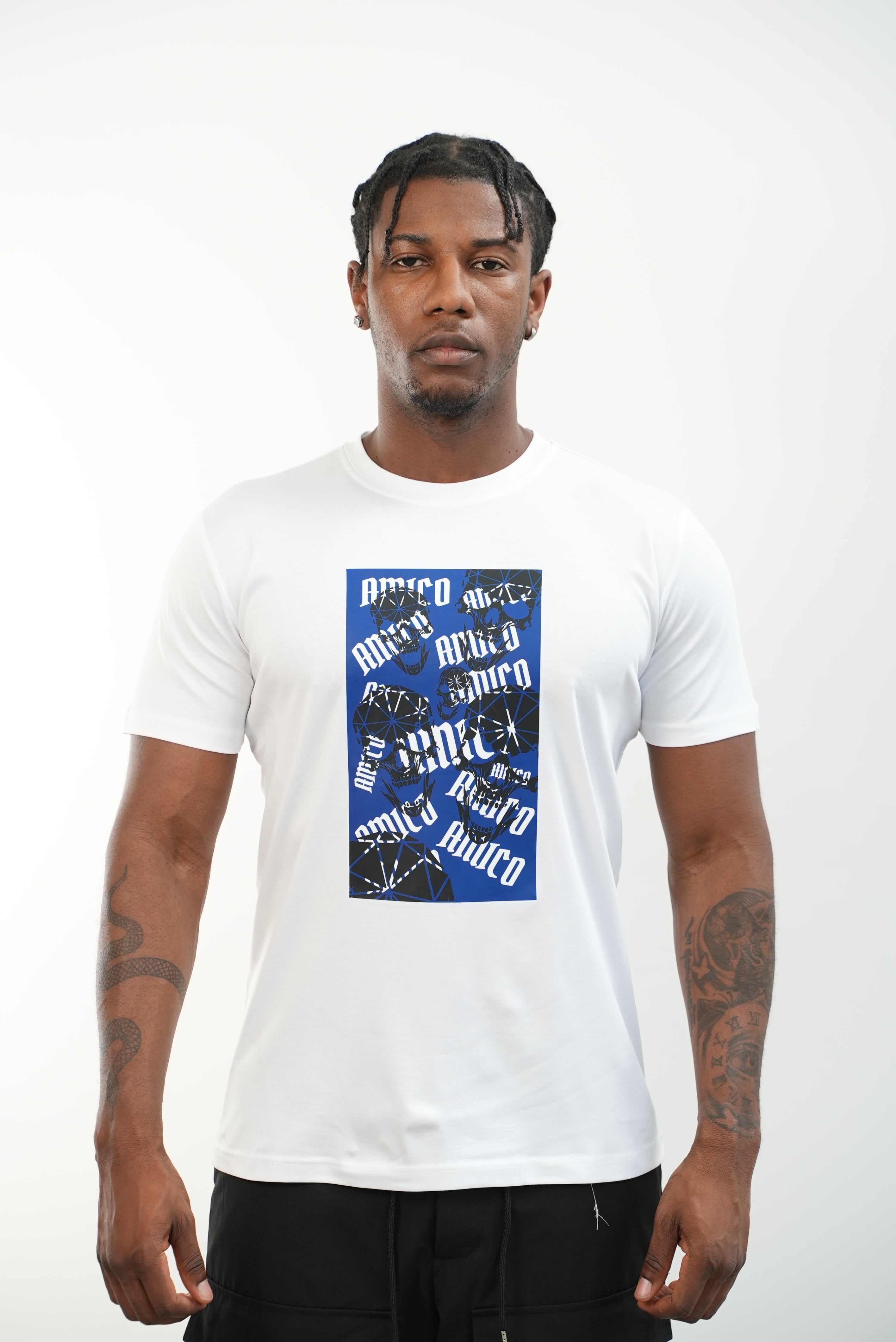 Men's Amico Skull Blue T-Shirt