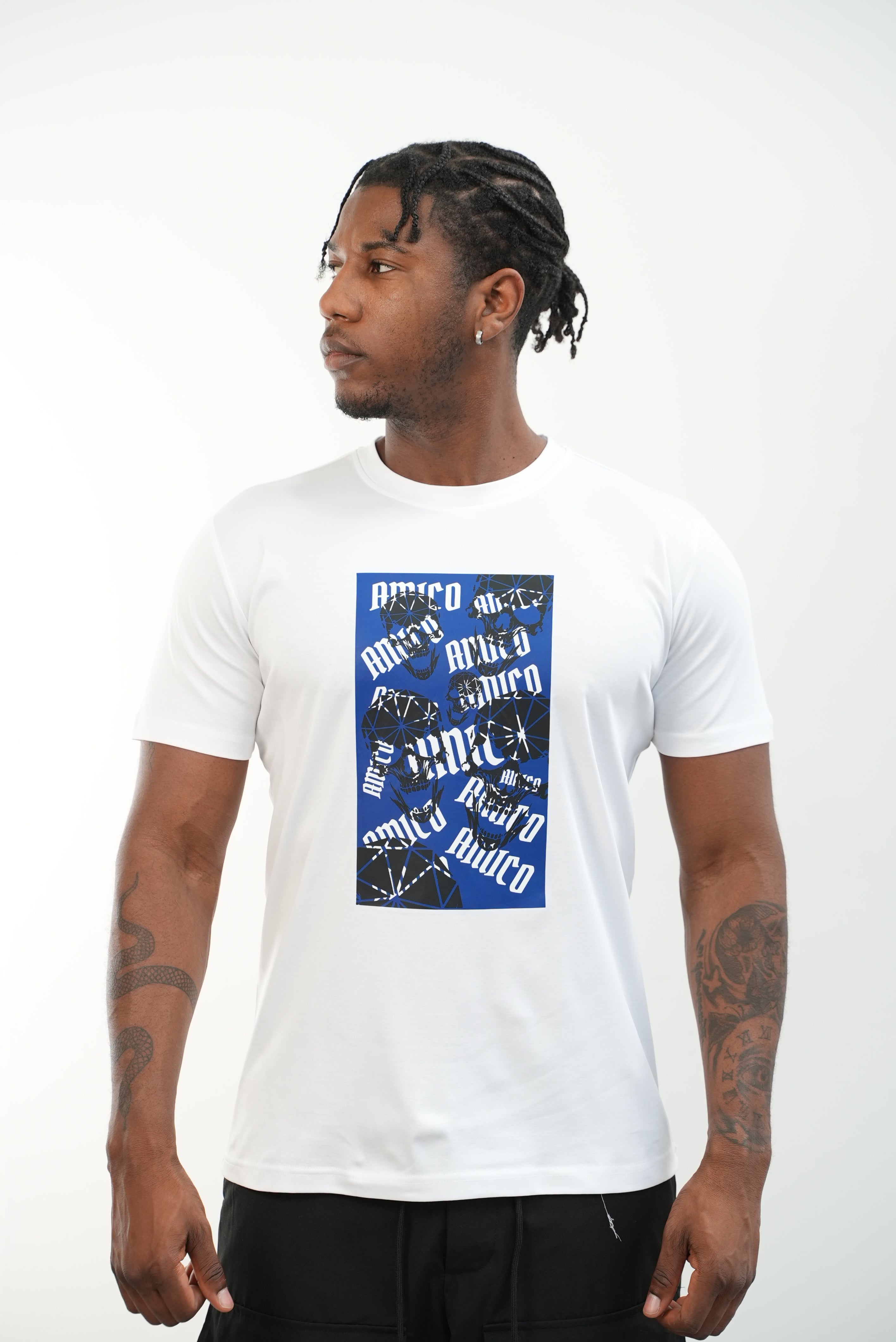 Men's Amico Skull Blue T-Shirt