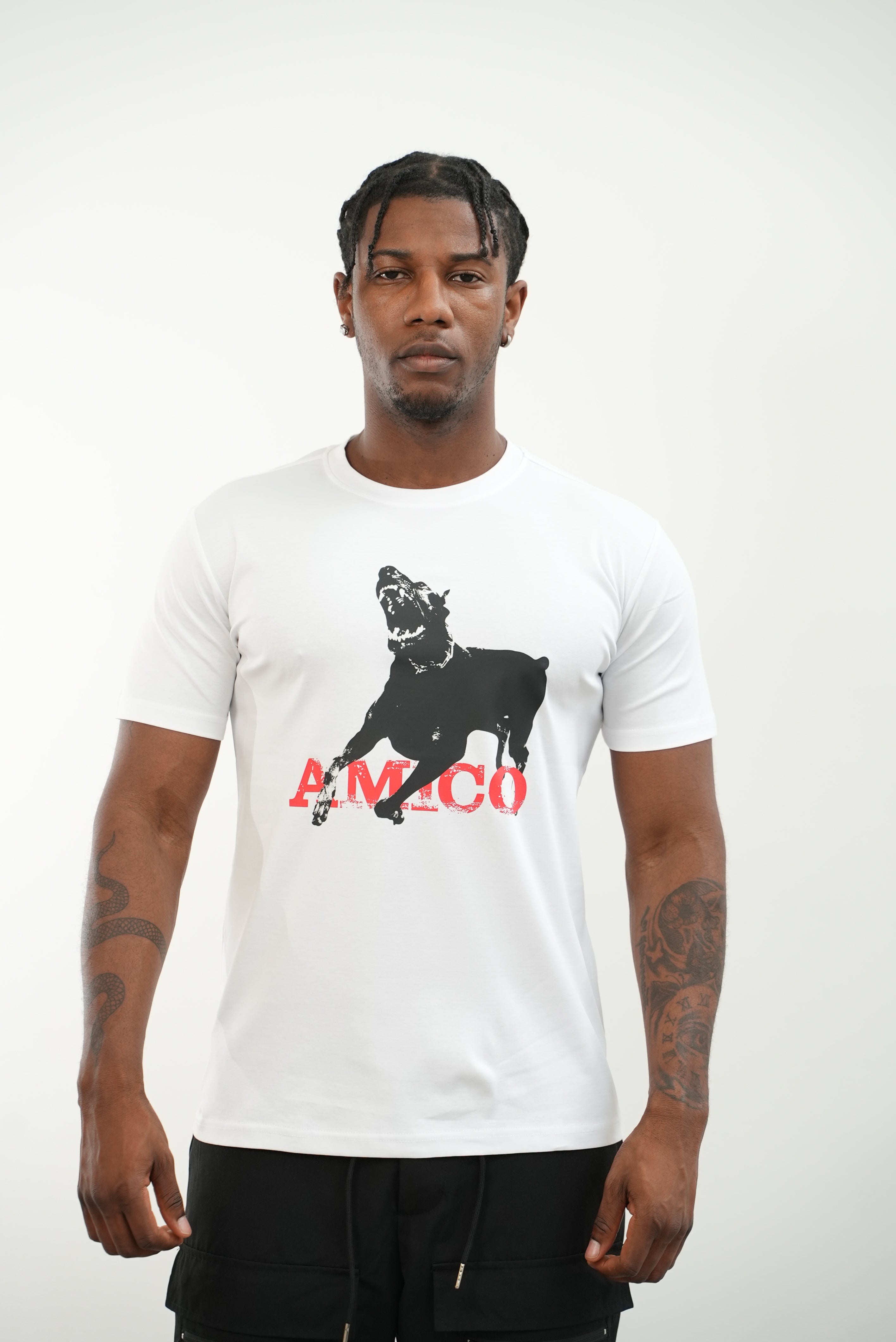 White Amico Dog T-Shirt