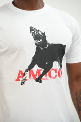 White Amico Dog T-Shirt