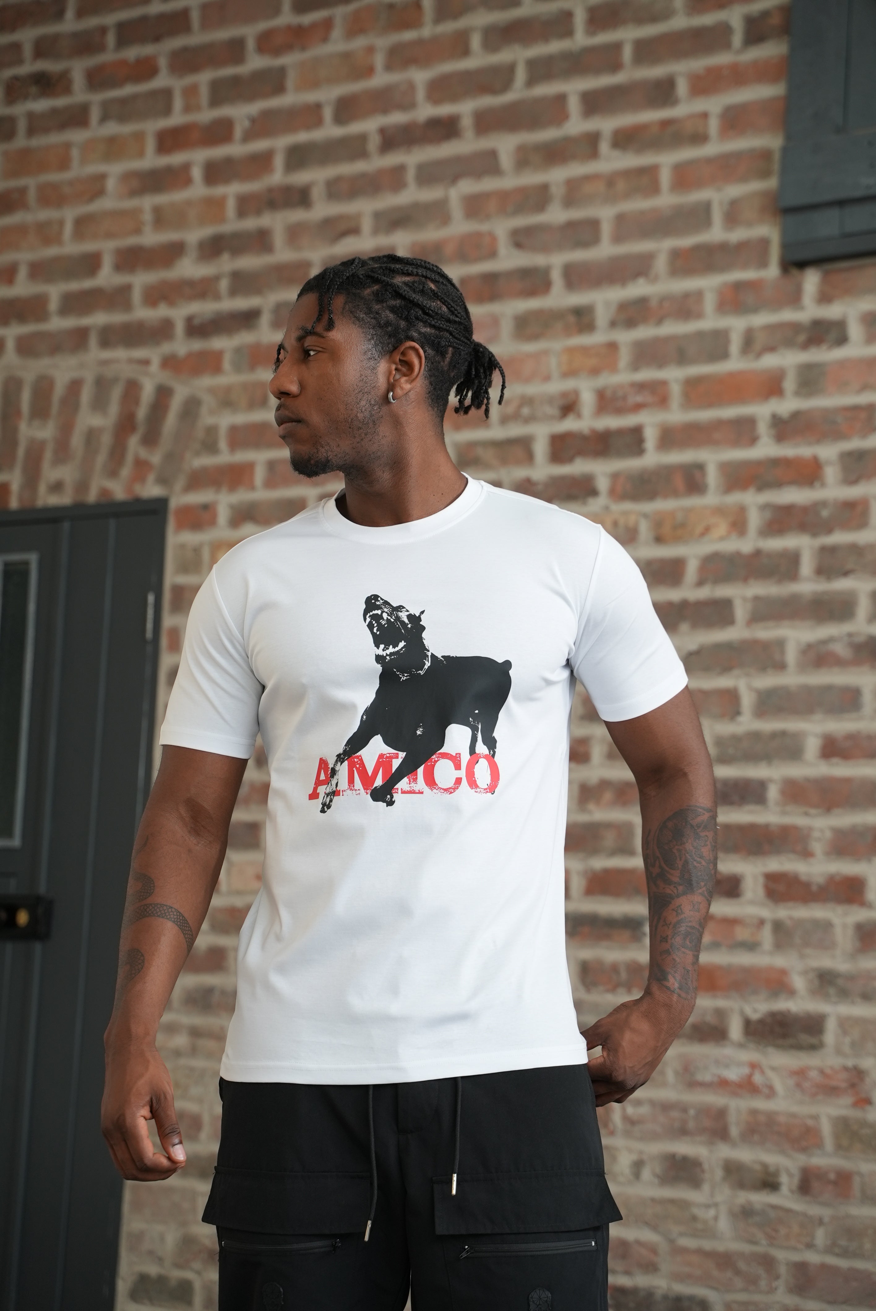 White Amico Dog T-Shirt