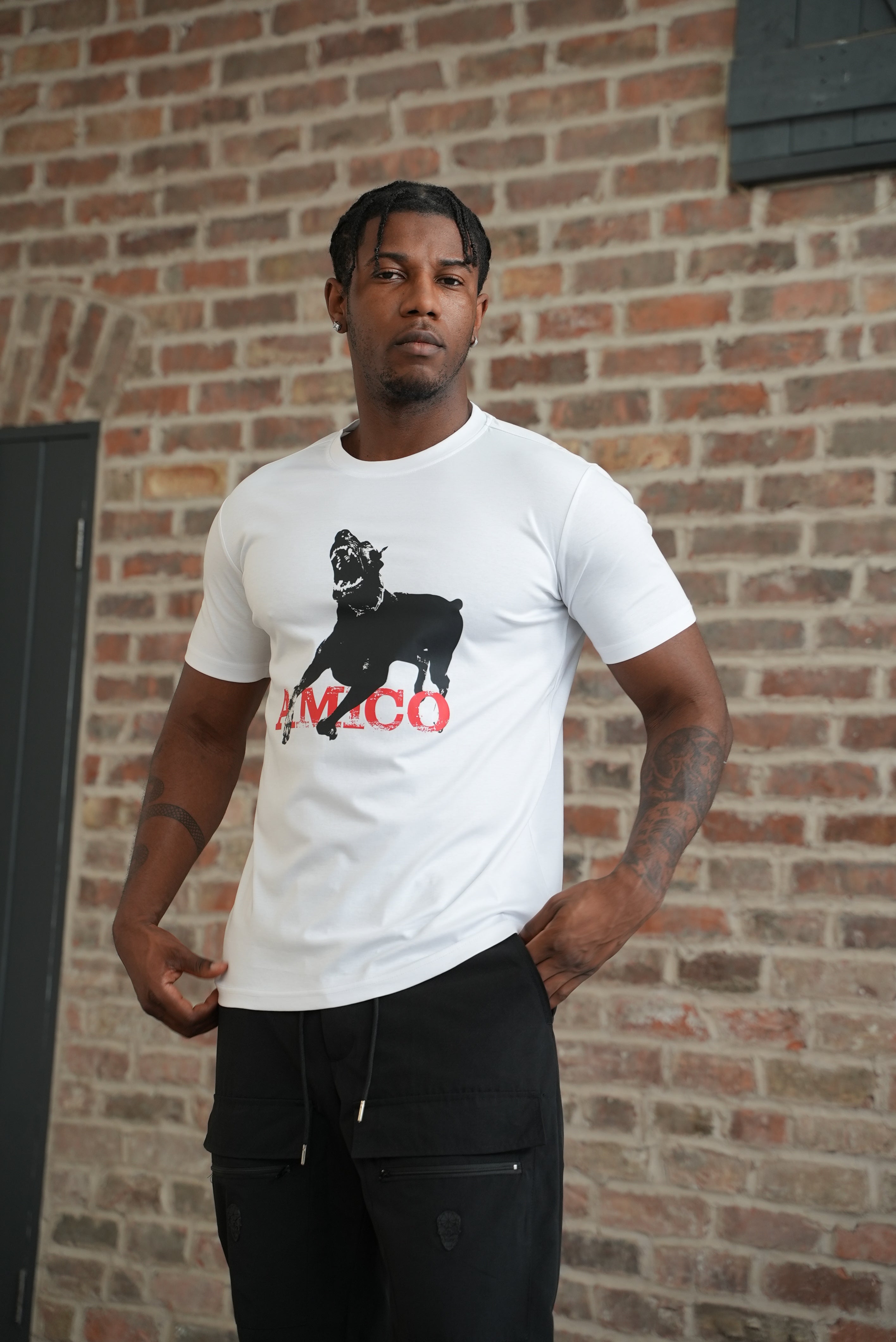 White Amico Dog T-Shirt