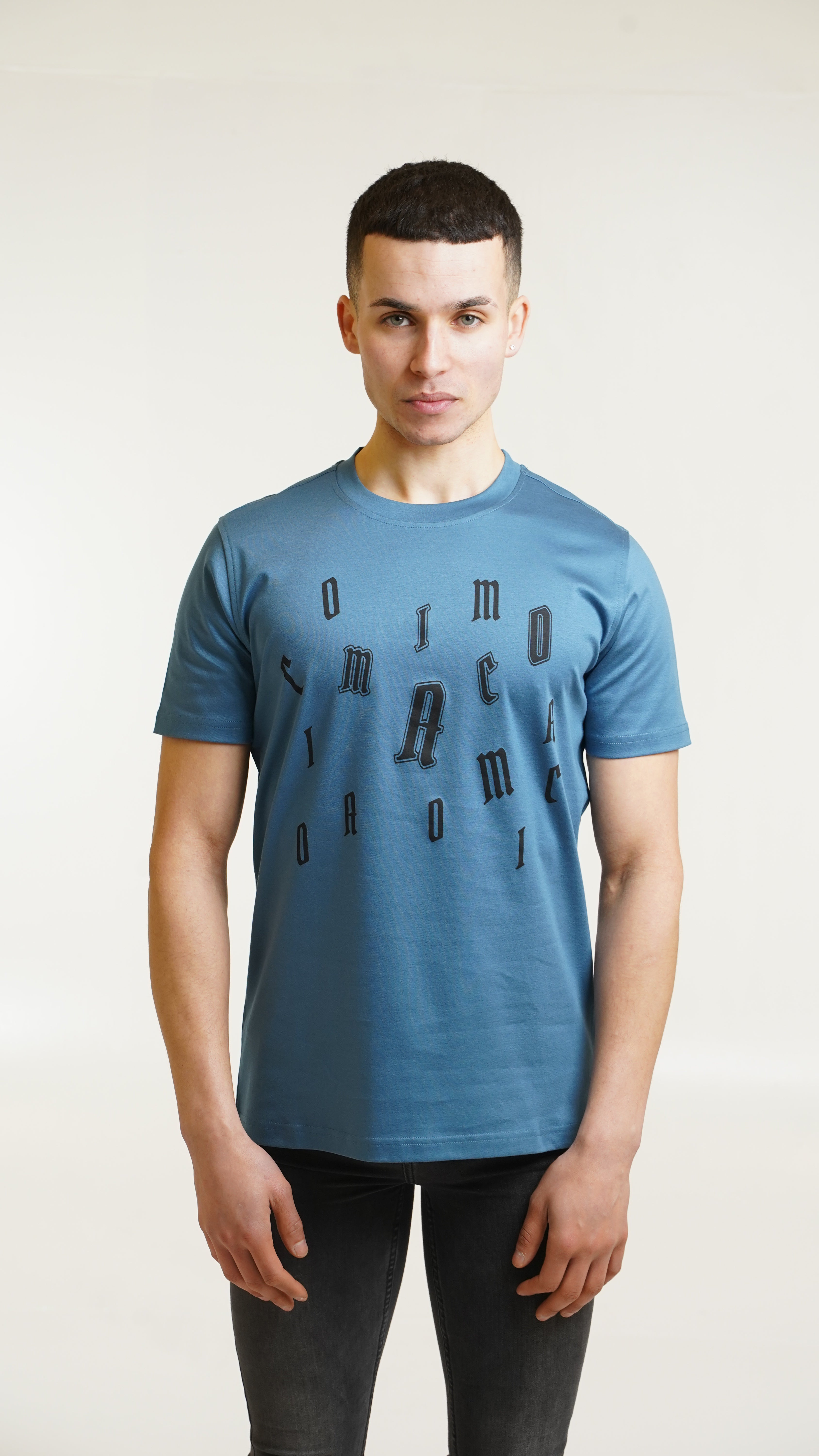 Men's Amico Letter Blue T-Shirt