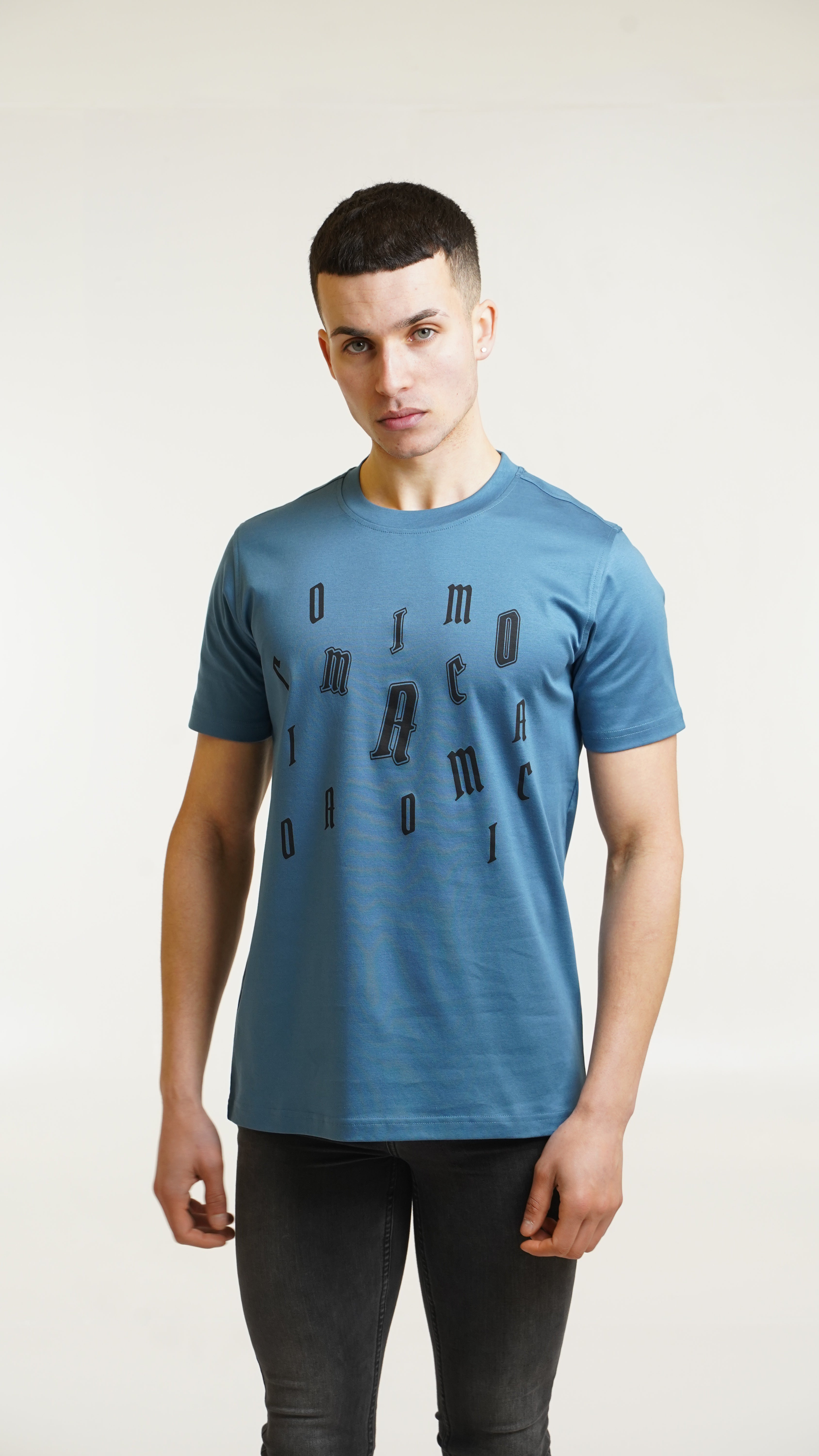 Men's Amico Letter Blue T-Shirt