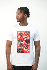 Men's White Skull Red T-Shirt