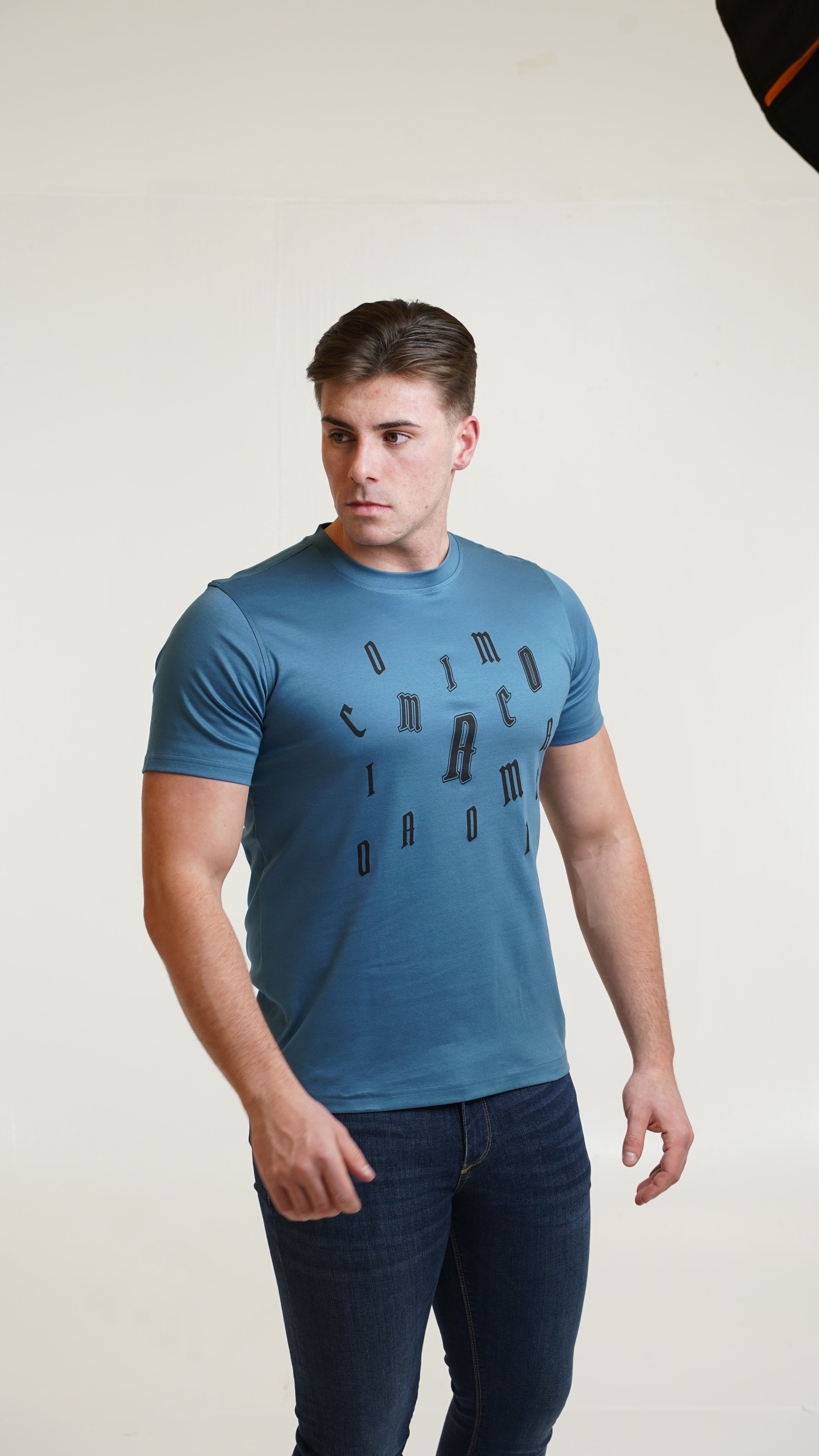 Men's Amico Letter Blue T-Shirt