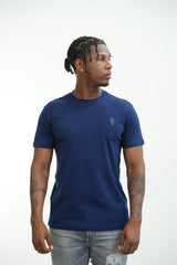 Men's Amico Skull Badge Navy T-Shirt