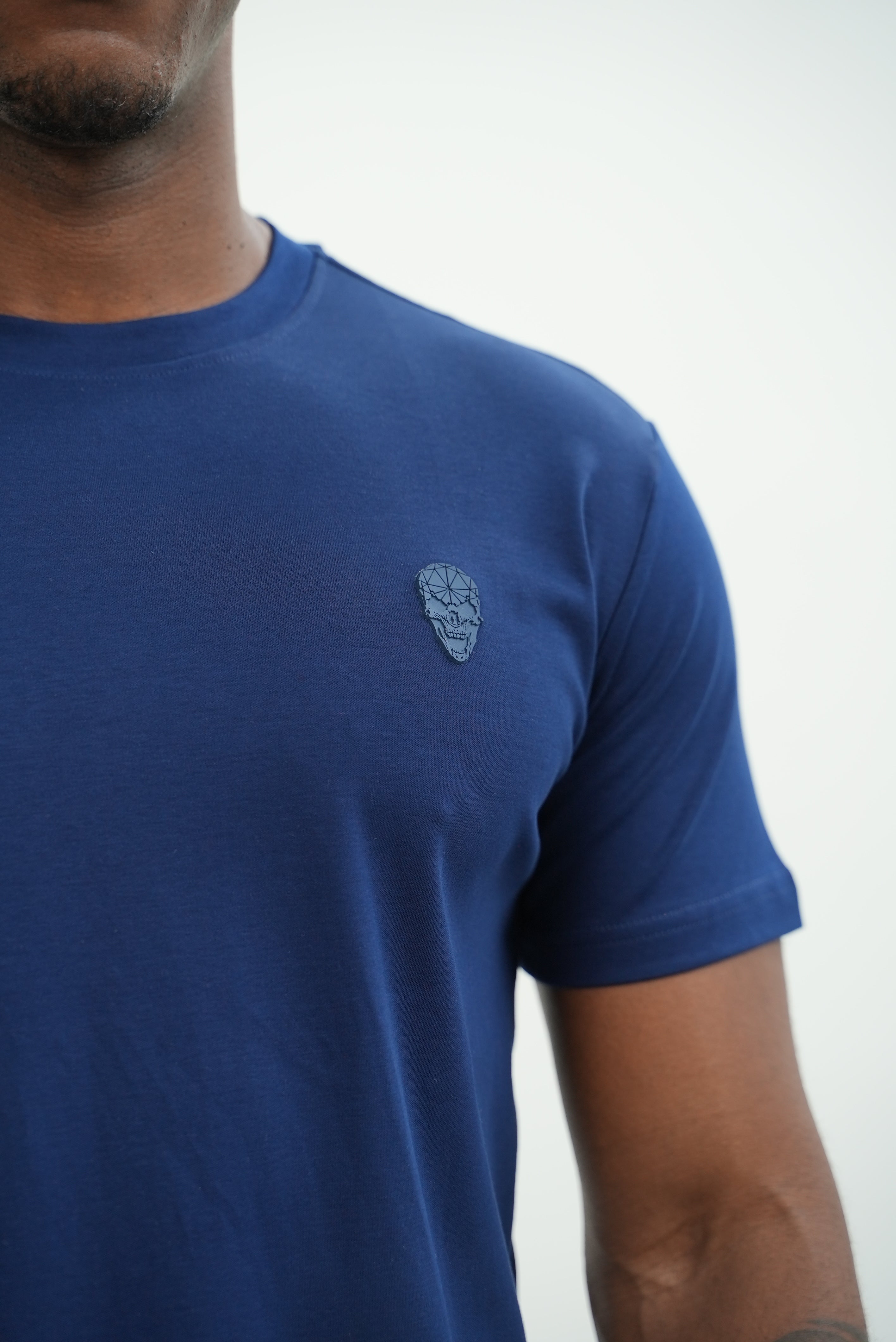 Men's Amico Skull Badge Navy T-Shirt