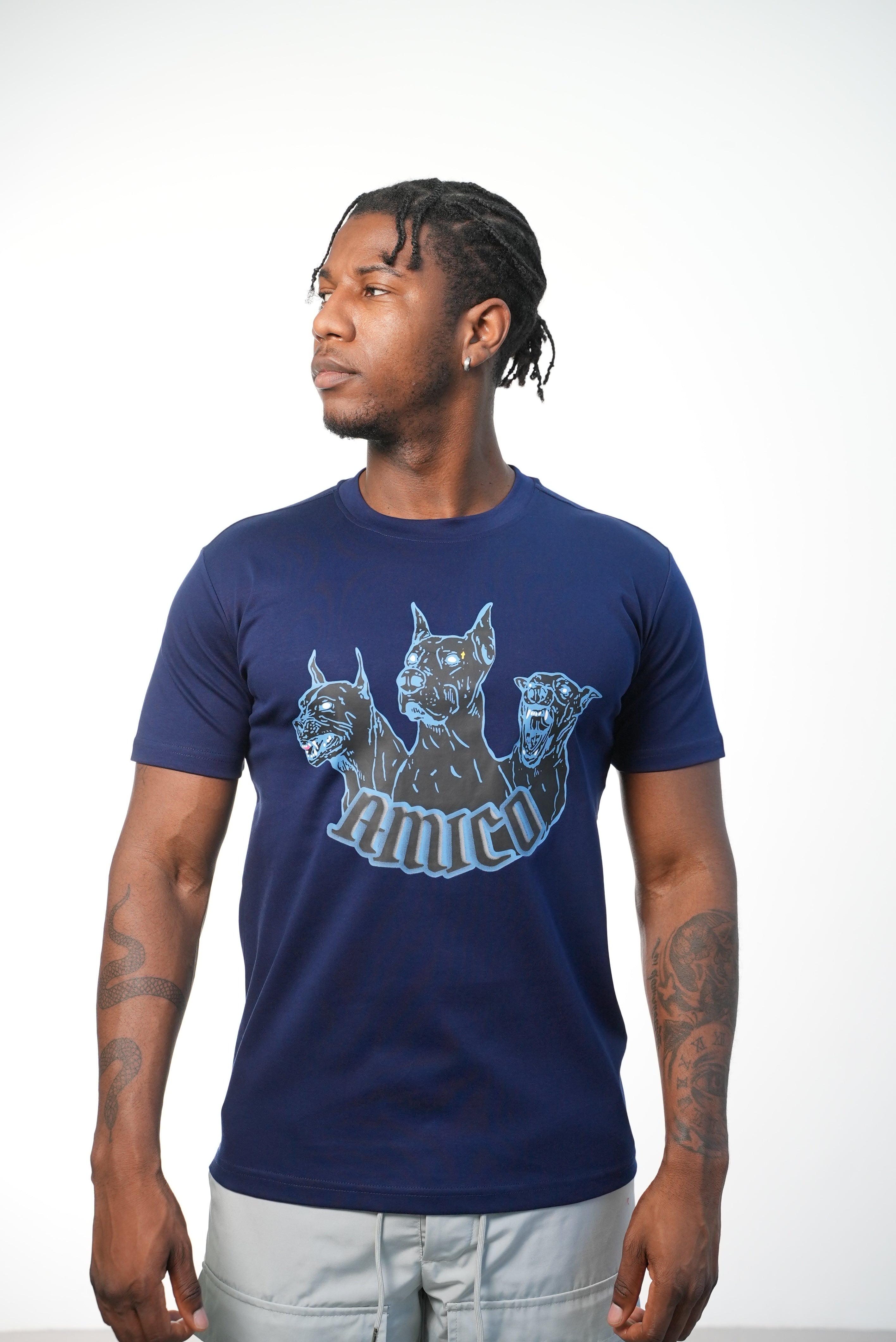 Men's Blue Doberman T-Shirt