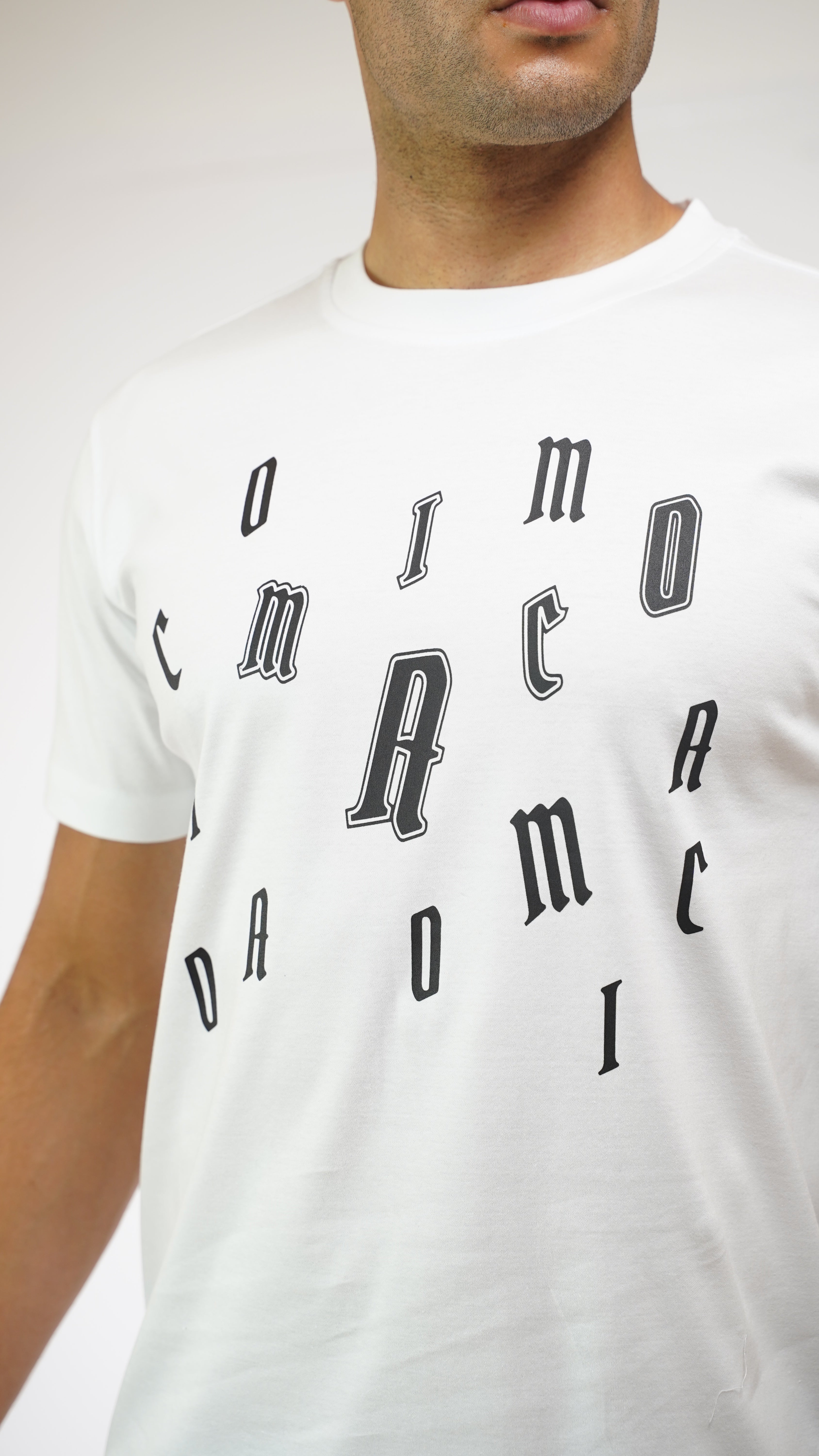 Men's Amico Letter White T-Shirt