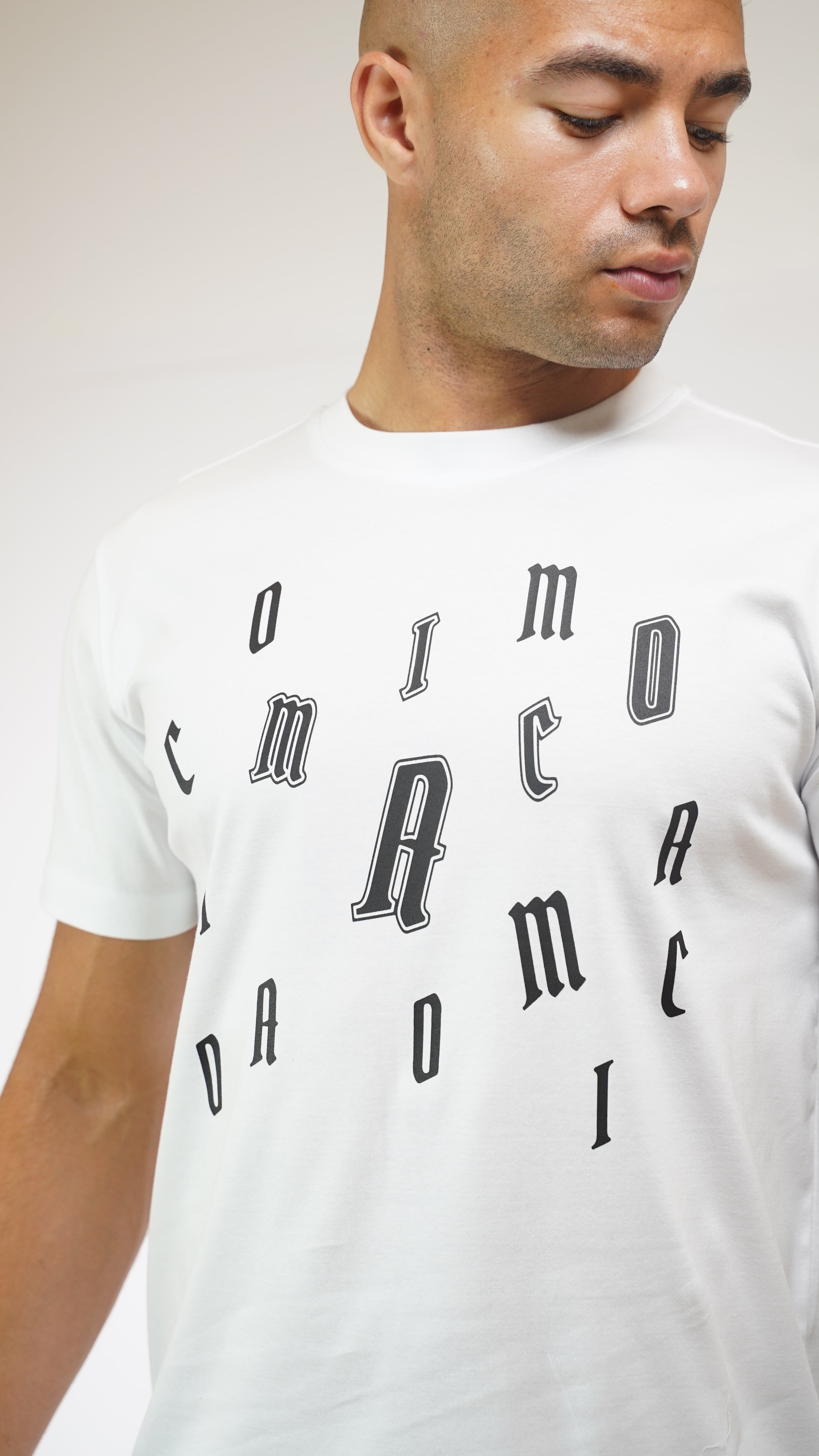 Men's Amico Letter White T-Shirt