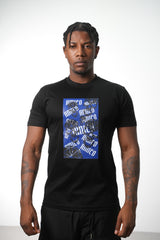 Men's Black Skull Blue T-Shirt