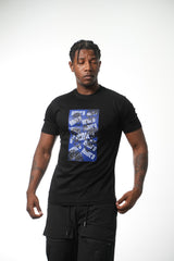 Men's Black Skull Blue T-Shirt