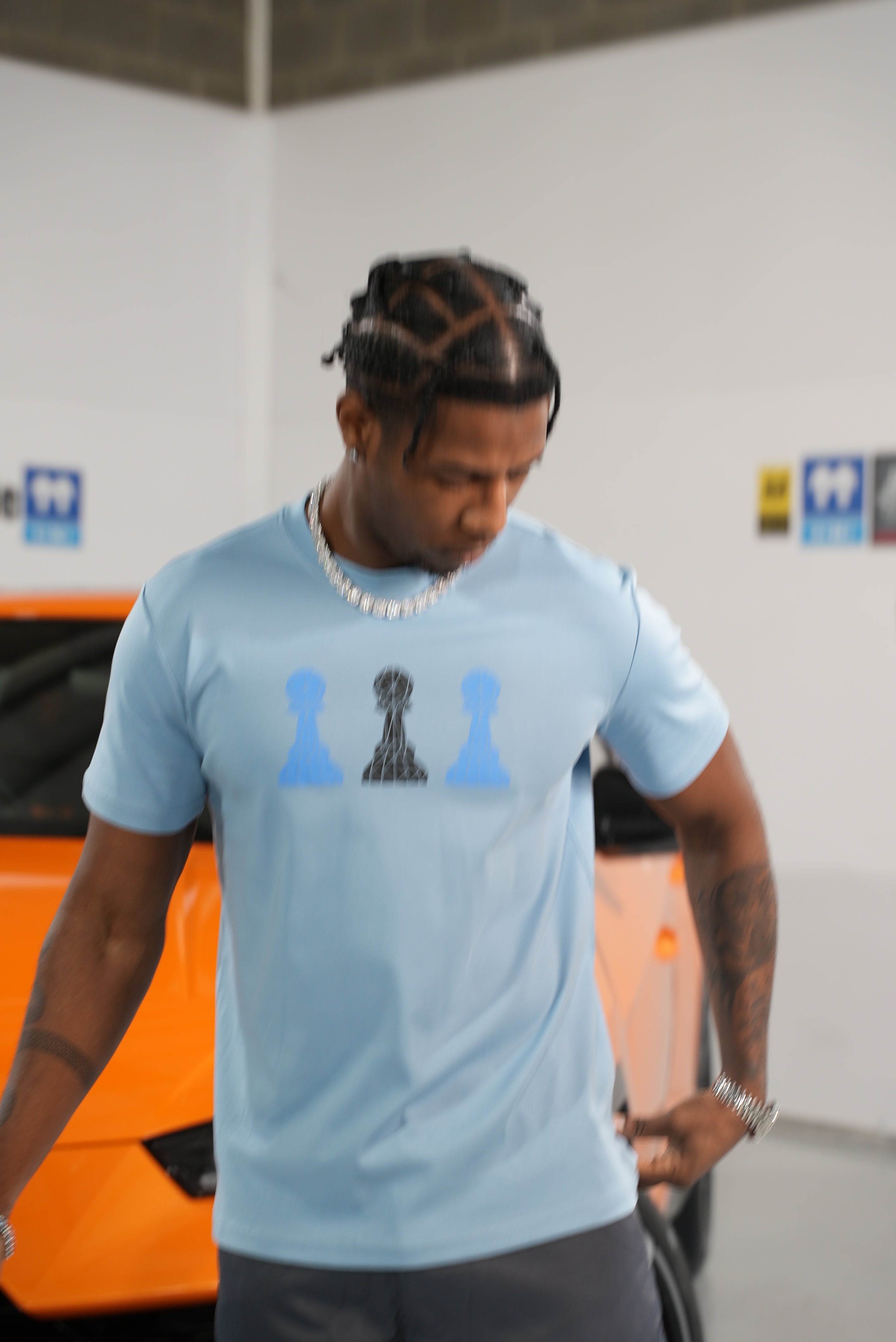 Amico Tri-Pawn Baby Blue             Blue/Black Tee