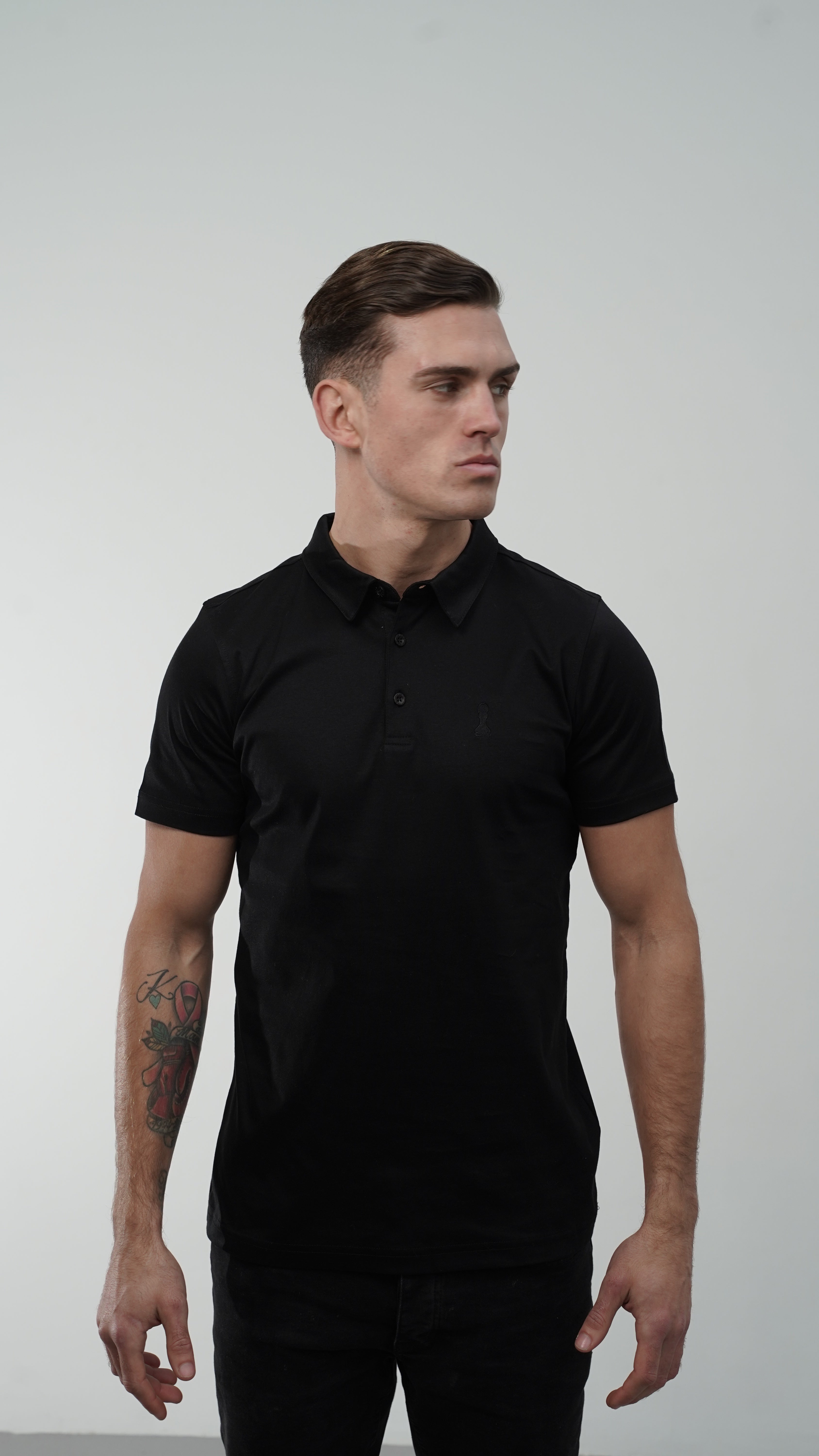 Men's Amico Black Embroidery Polo