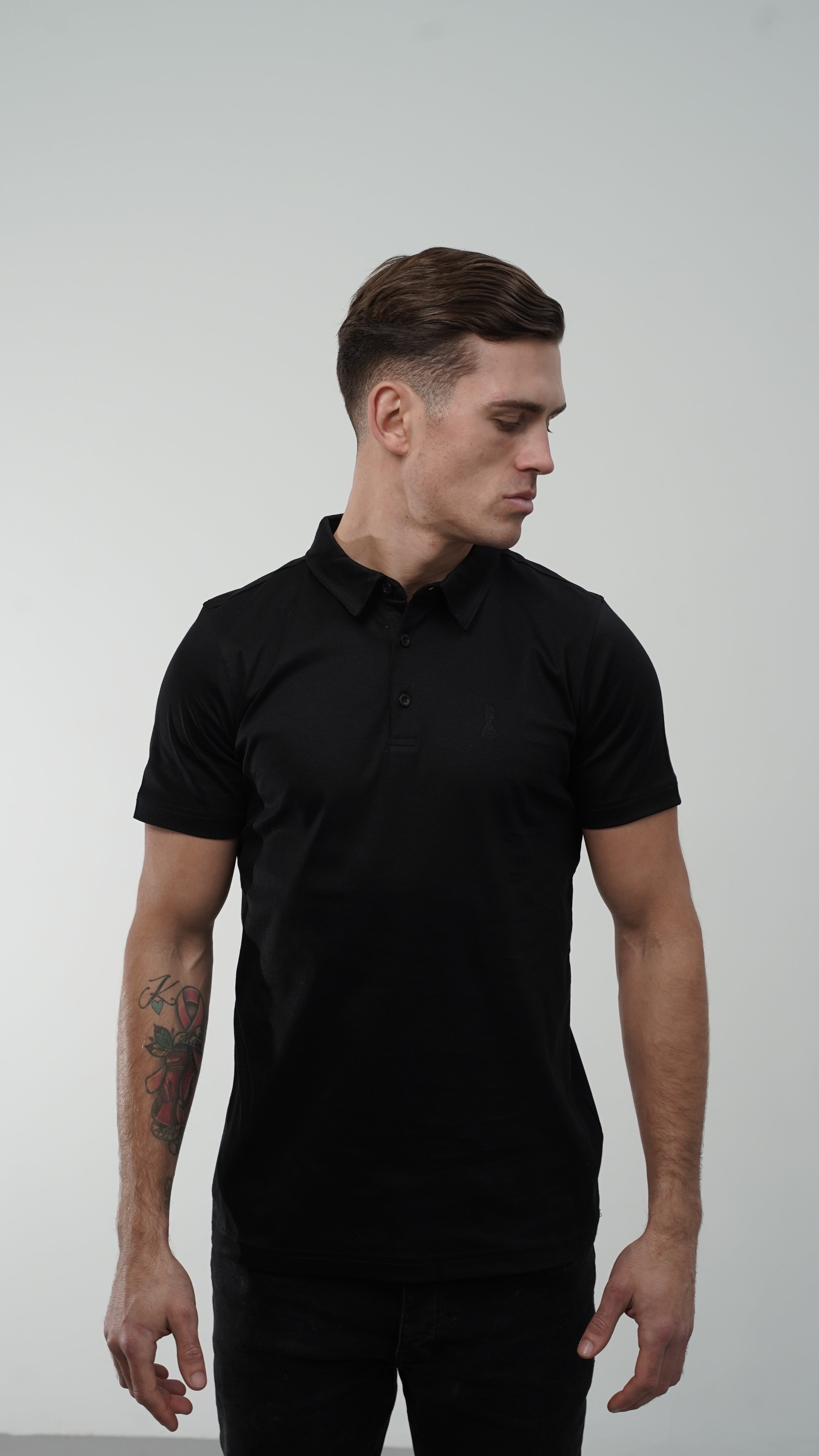 Men's Amico Black Embroidery Polo