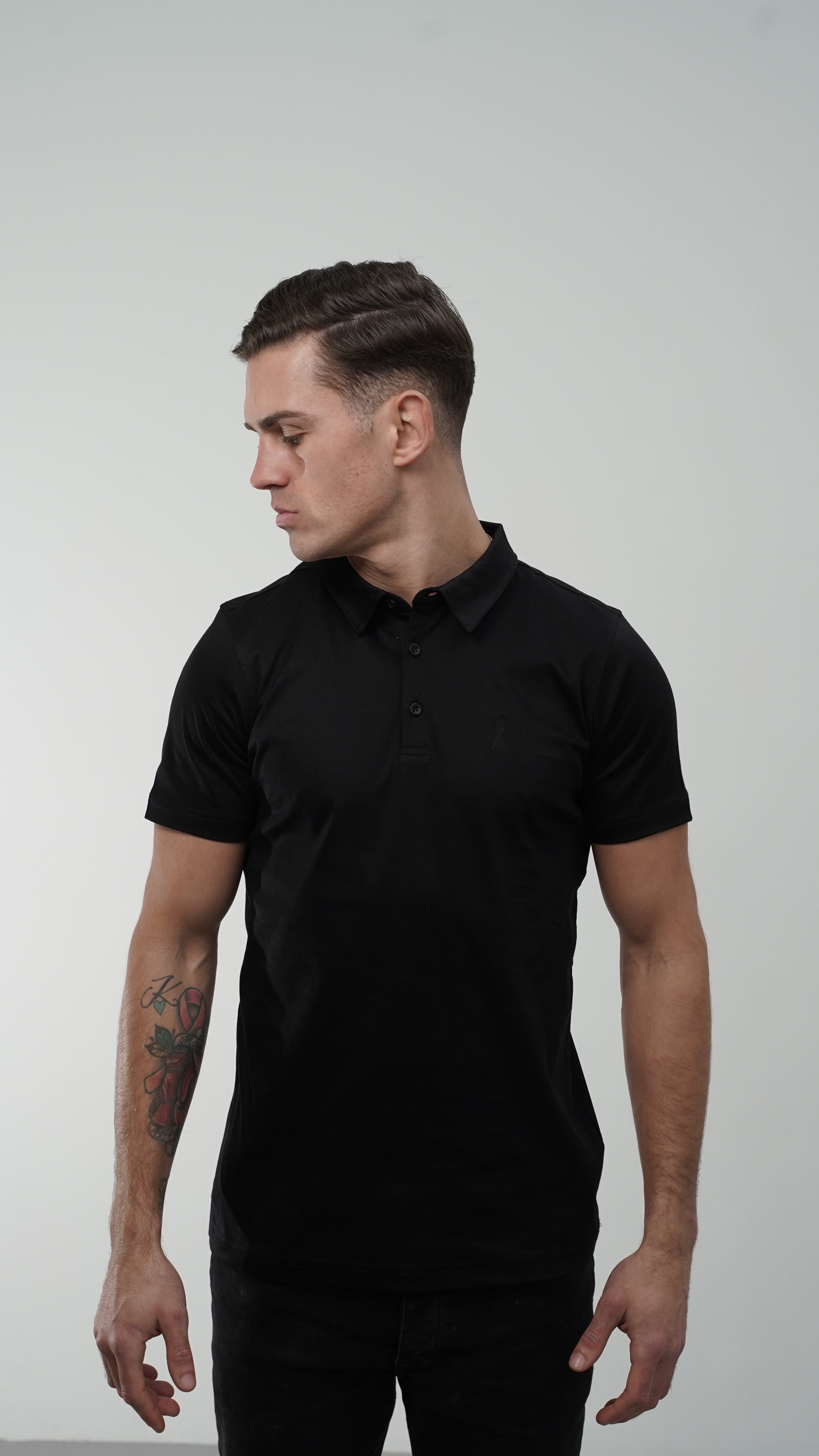 Men's Amico Black Embroidery Polo