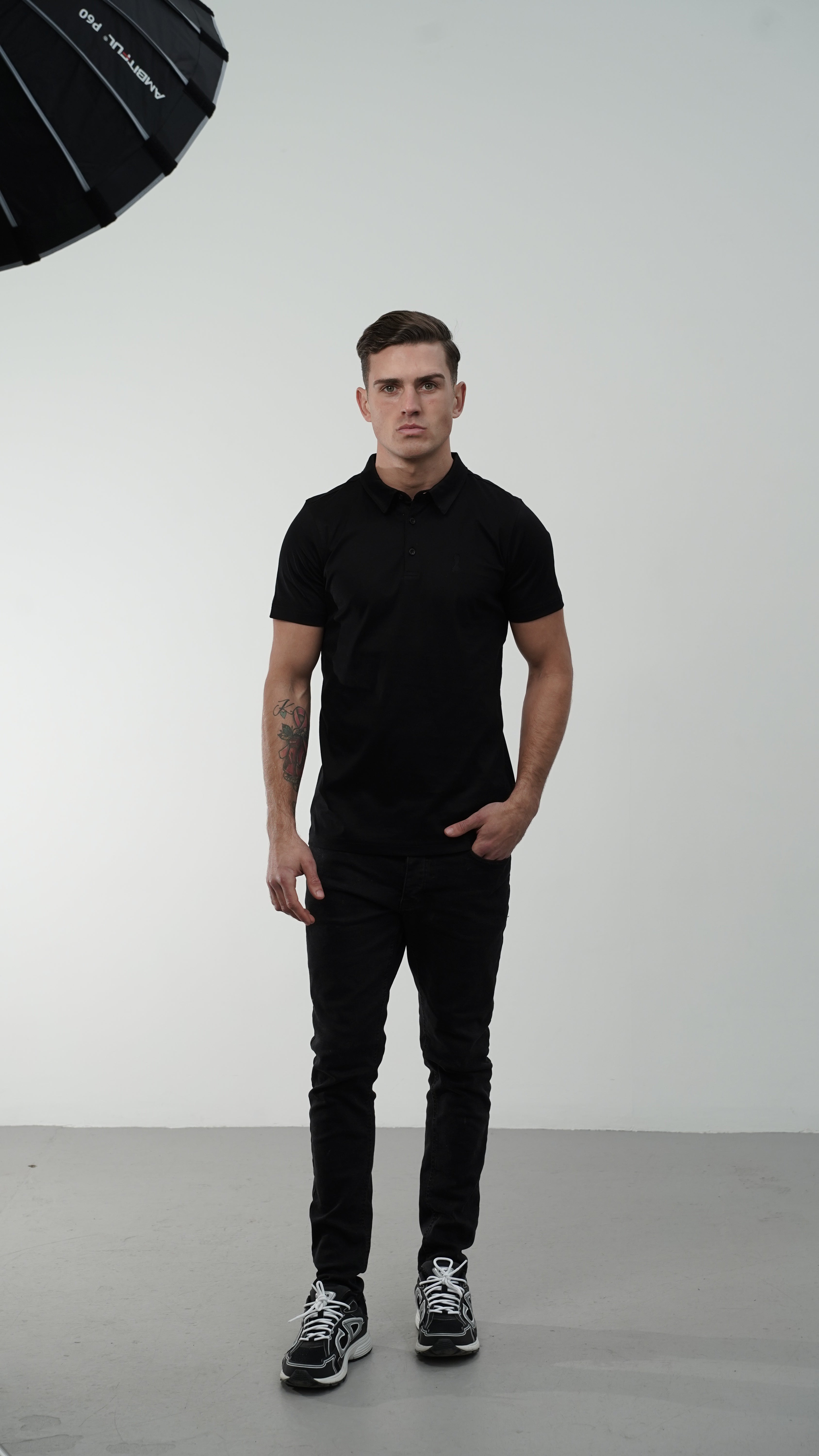 Men's Amico Black Embroidery Polo