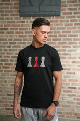 Men’s Amico Grey & Red Tri Pawn T-Shirt