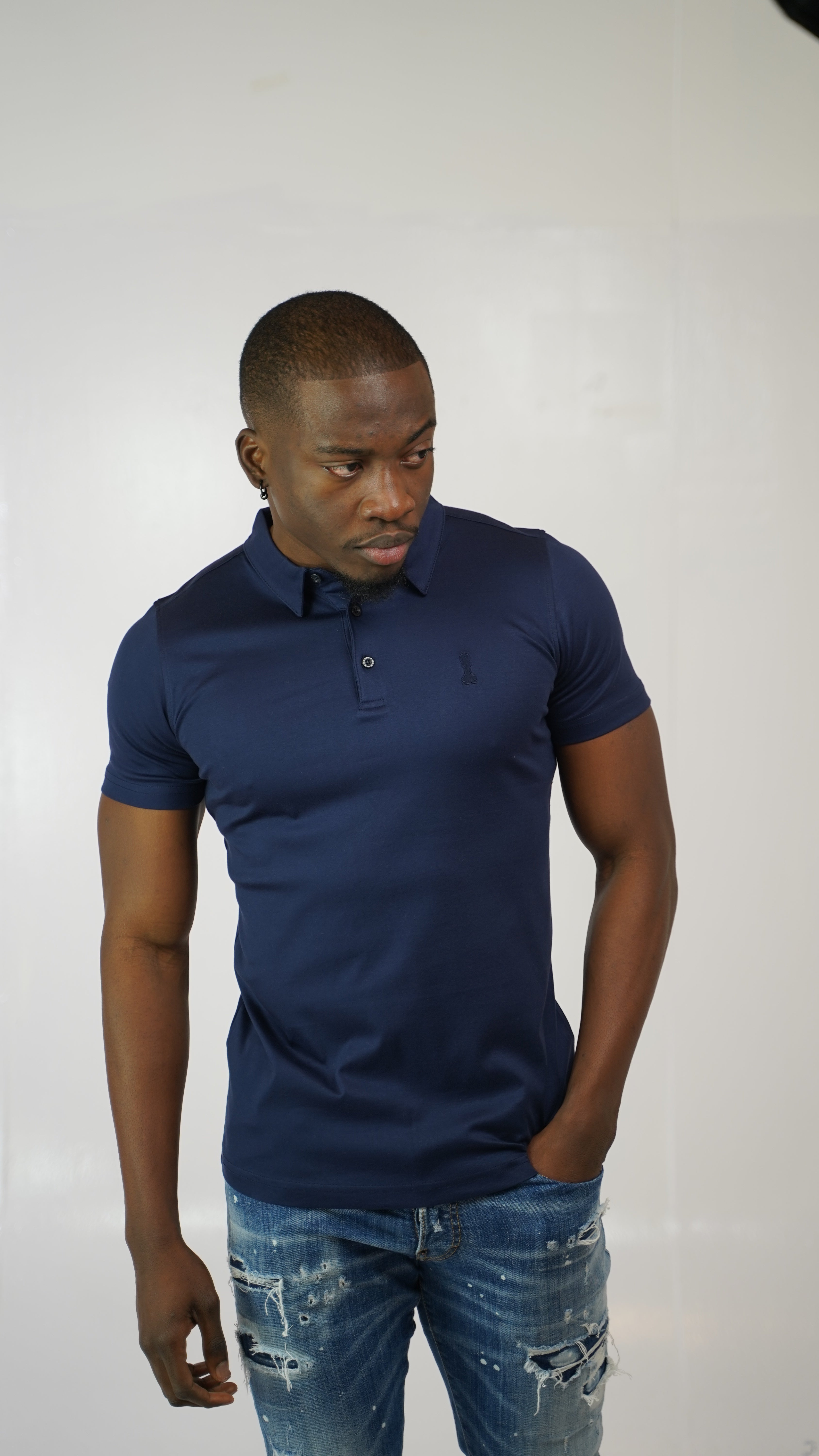 Men's Amico Navy Embroidery Polo