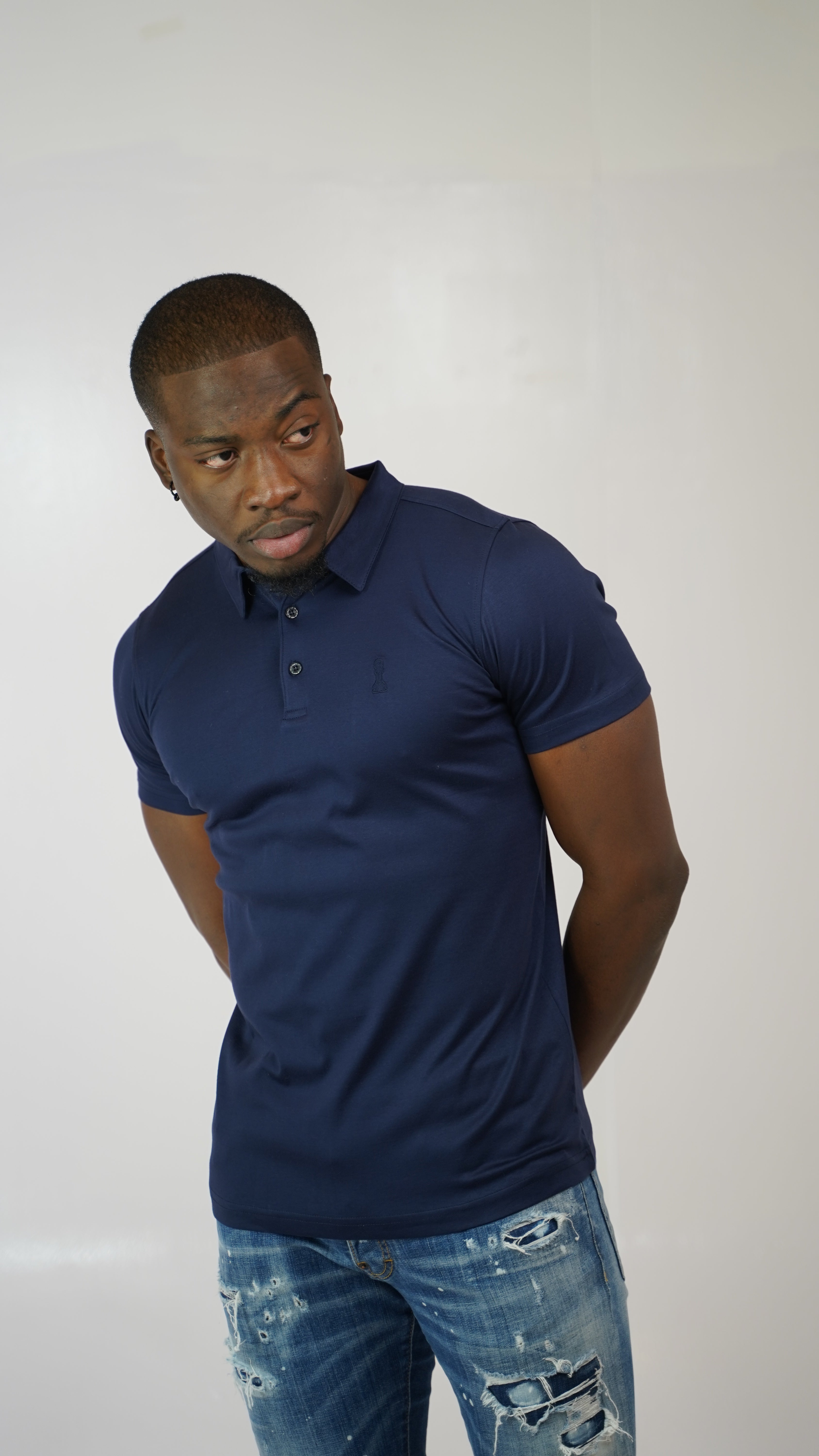 Men's Amico Navy Embroidery Polo