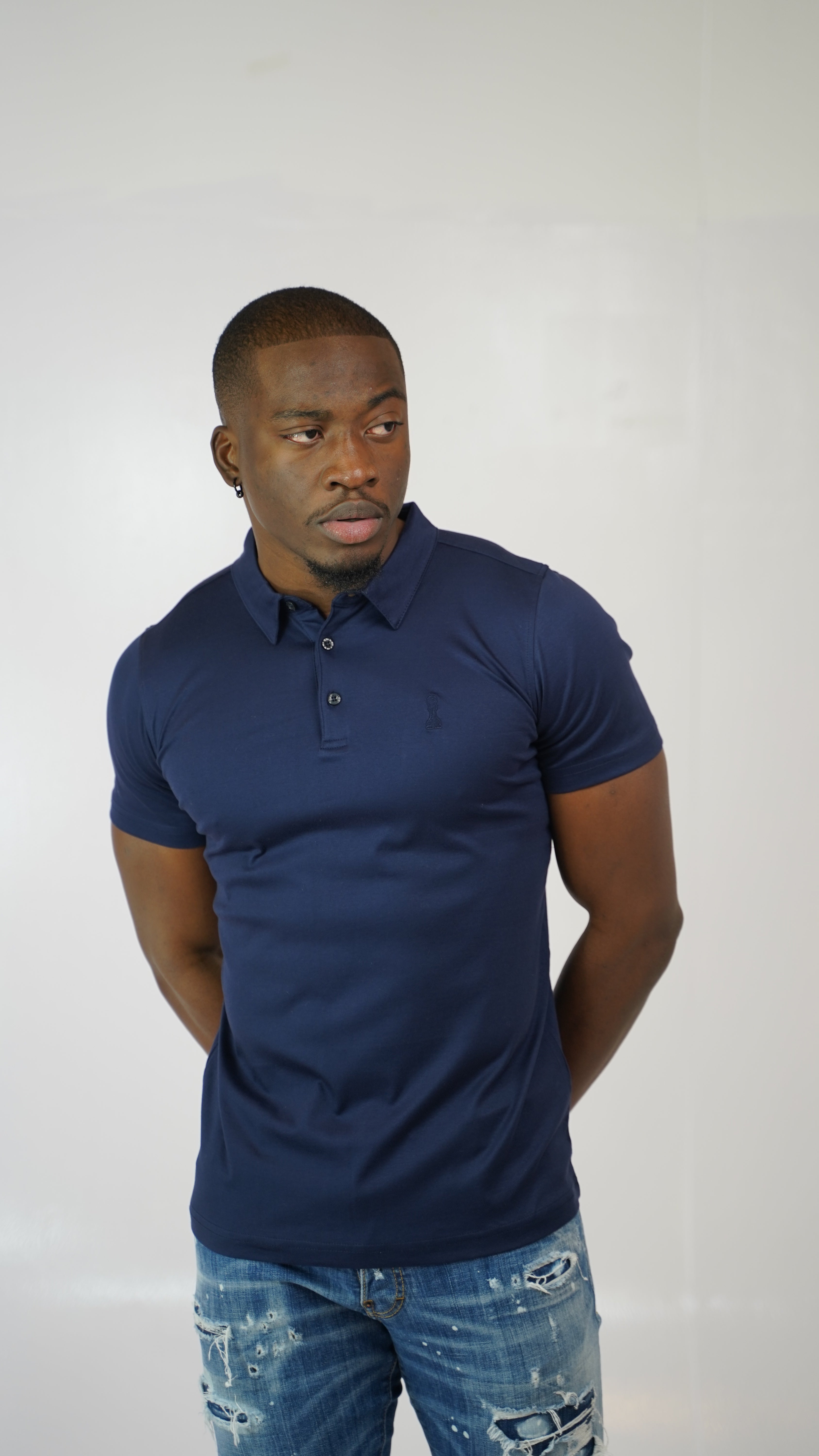 Men's Amico Navy Embroidery Polo