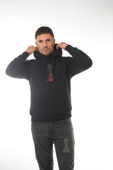 Amico Two Pawn Hoodie Red On Black