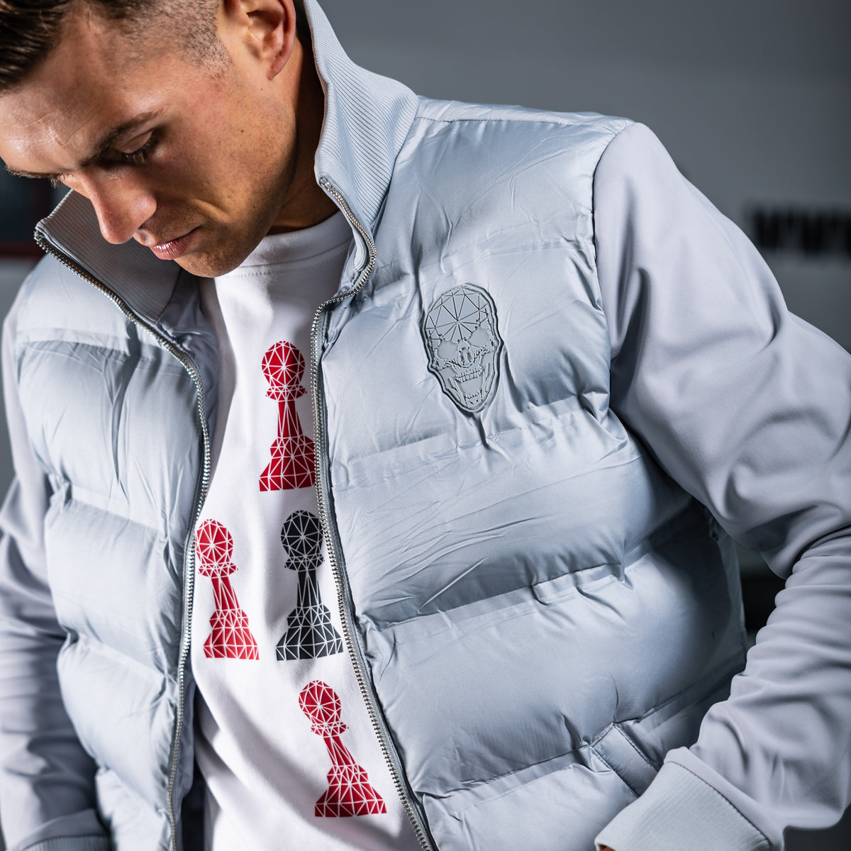 Grey Two Pattern Light Weight Jacket