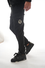 Round Skull Badge Black Cargos