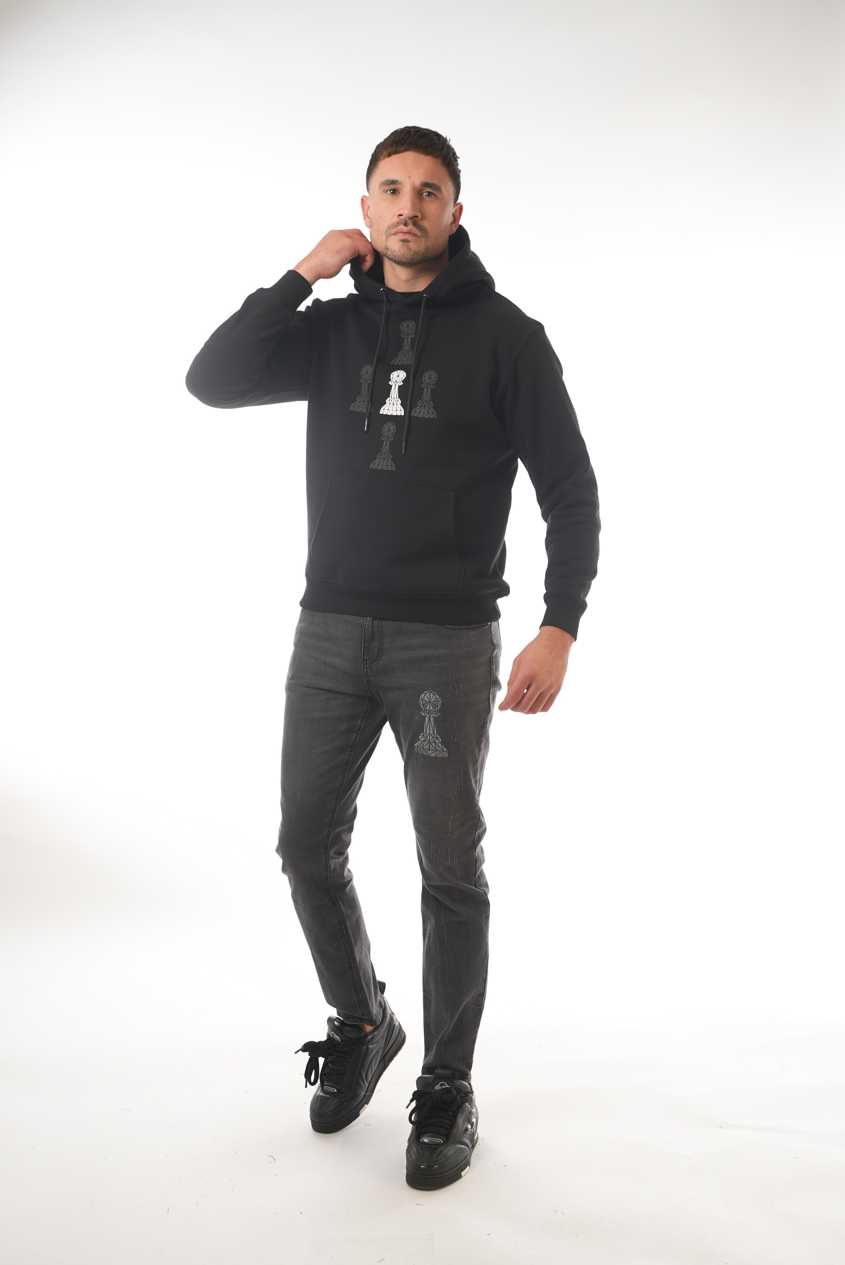 5 Pawn Hoodie 4 Black 1 White