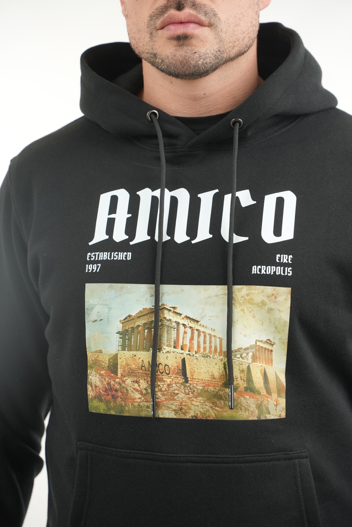 Amico Greece Black Hoodie