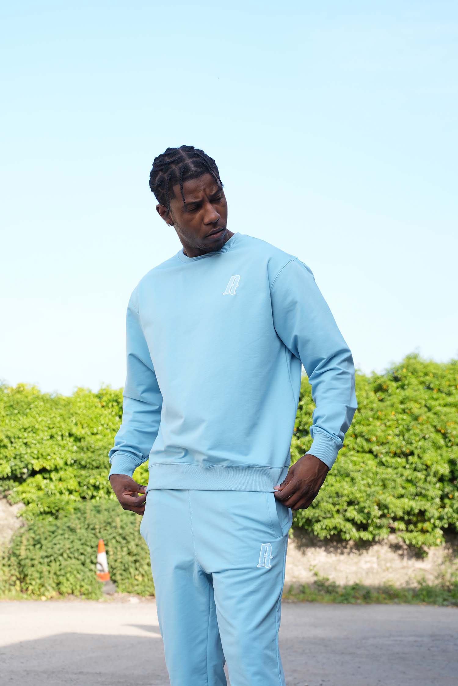 Men s Baby Blue A Lettered Joggers