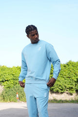 Men's Baby Blue A Lettered Joggers